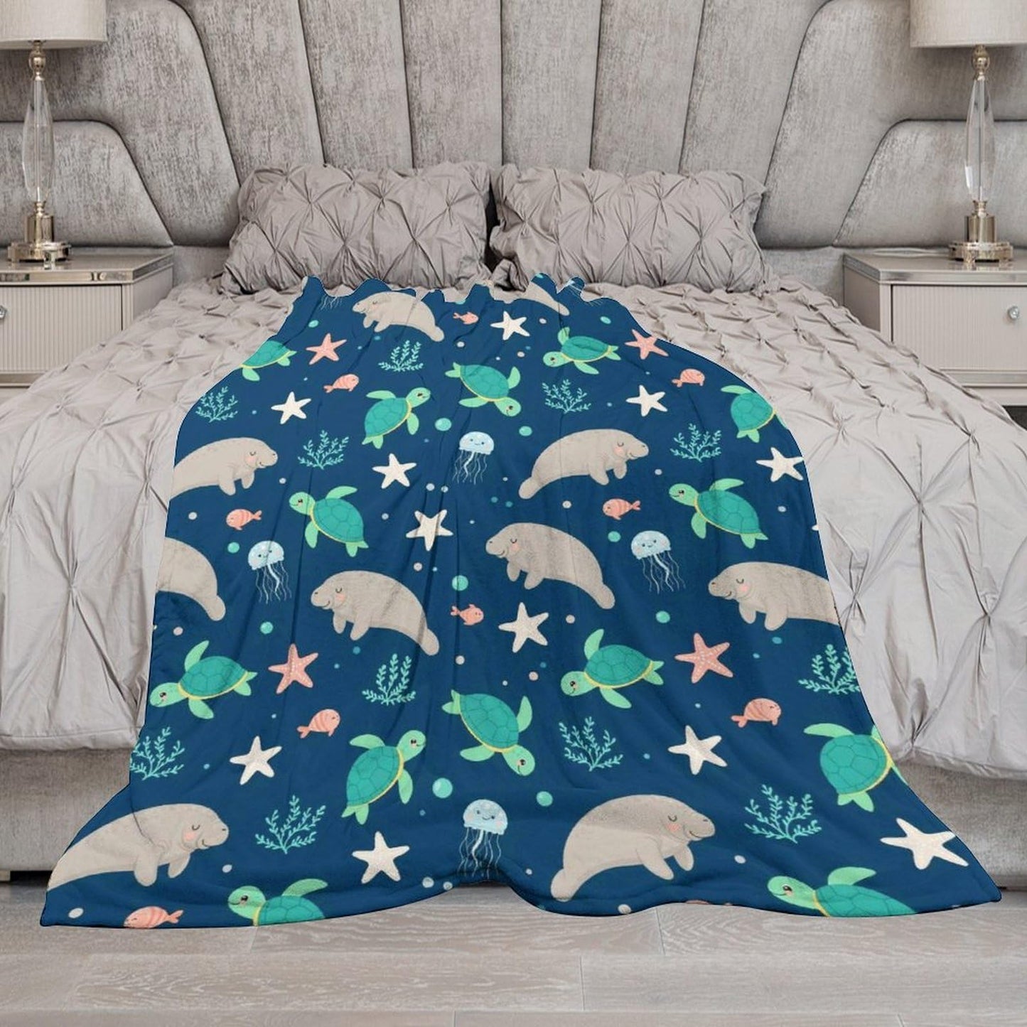 Fashion Home Decor Soft Throw Blanket, Cozy Warm Blanket for Bed, Sofa and Couch Compatible with Manatees