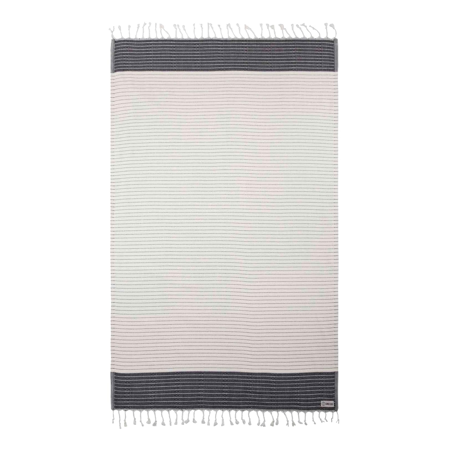 Sand Cloud Turkish Beach Towel - Sand Resistant - Fast Drying -100% Certified Organic Turkish Cotton Yarn - Great for Beach Bath or as a Blanket - As Seen on Shark Tank - Letoon (Black)