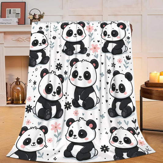 Panda Blanket Cute Pandas Throw Blanket Soft Warm Cozy Fleece Fuzzy Plush Flannel Blankets Gifts for Girls Women Boys Kids Adults 40"X50"