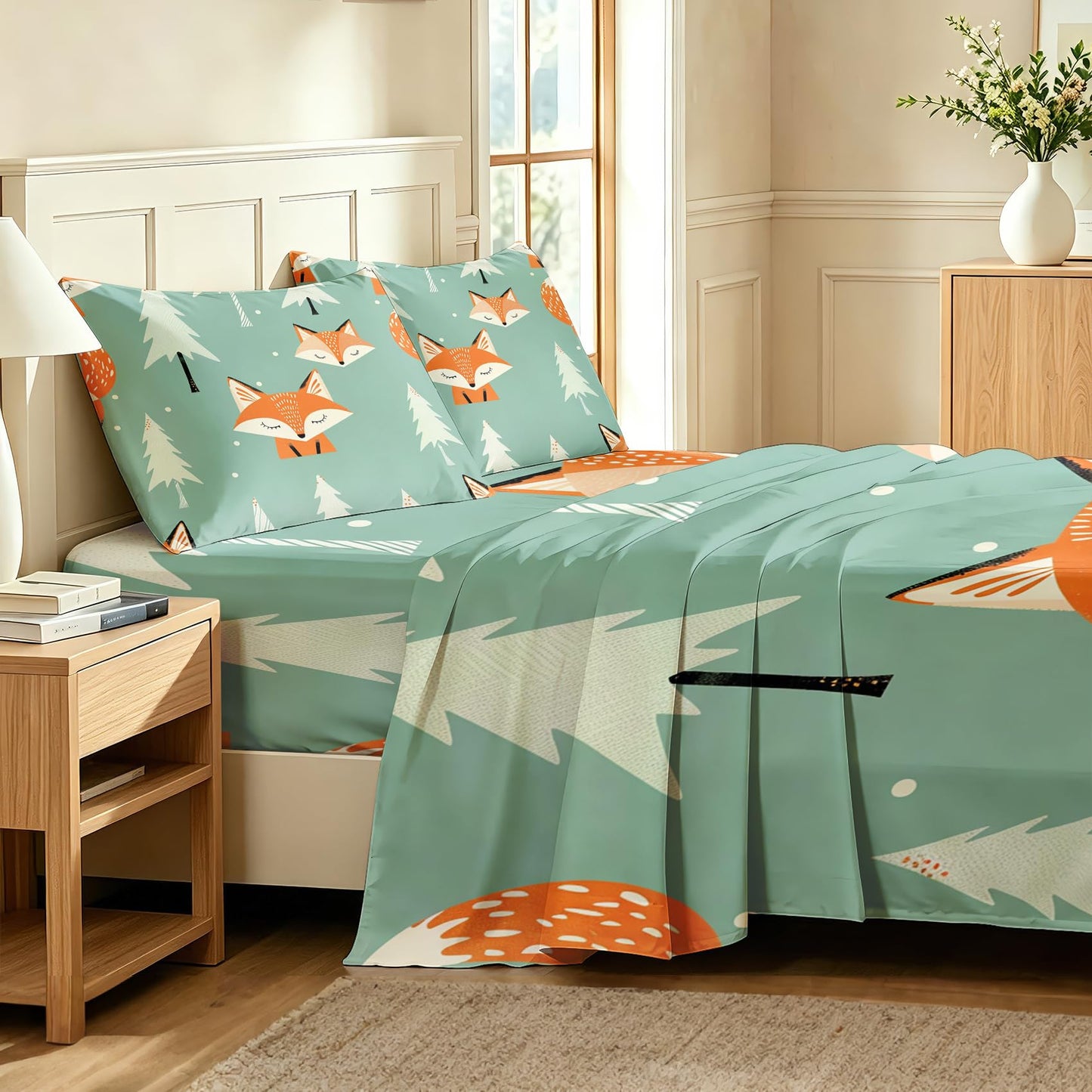 Fox Twin Bedding Set Woodland Animal Sheet Sets