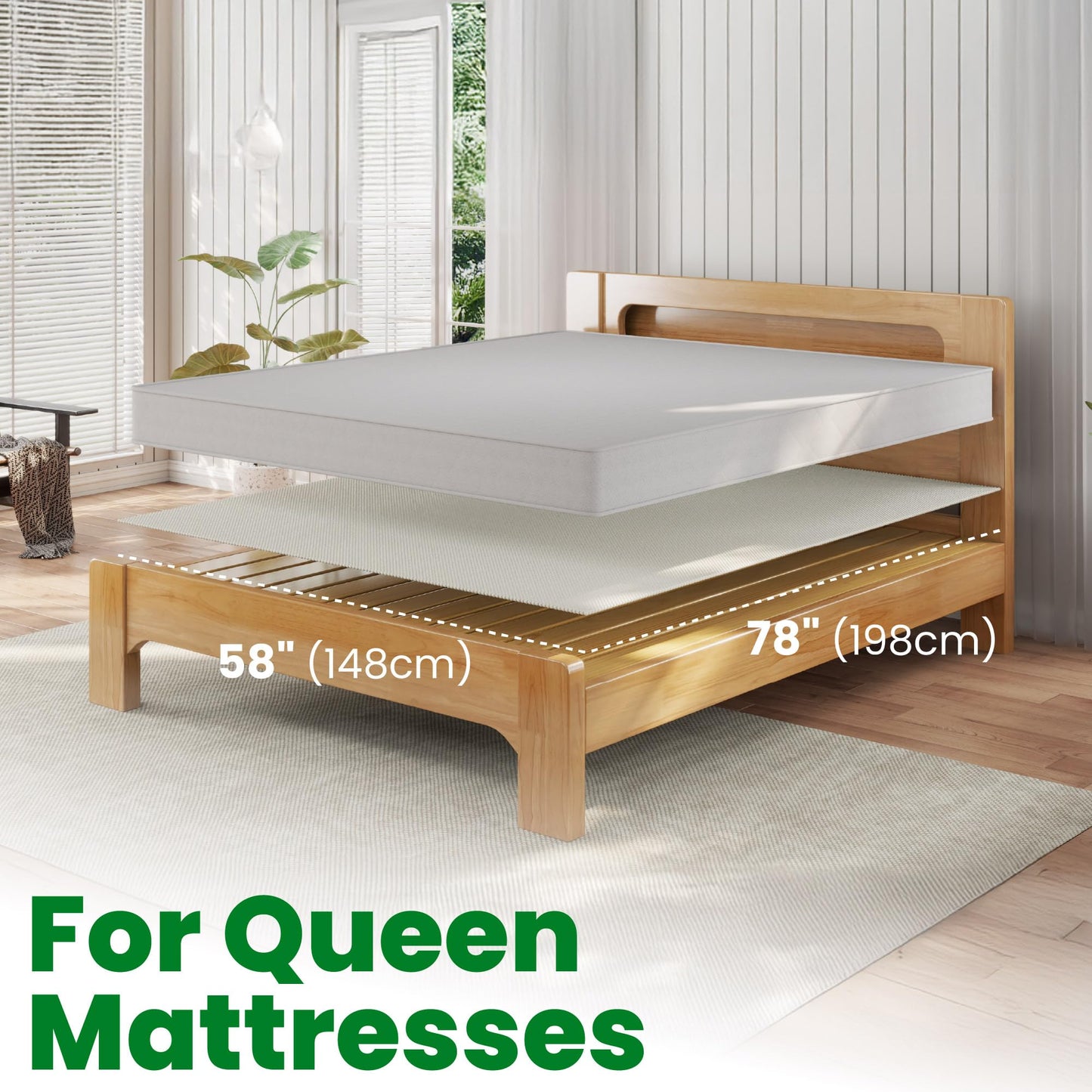 ECOHomes Non Slip Mattress Gripper Pad Stop Mattress, Keep Topper from Sliding - Anti Slip Grip Pads Holder Stop Couch Cushion, Sofa Cushions, Patio & Furniture to Prevent Sliding (Queen)