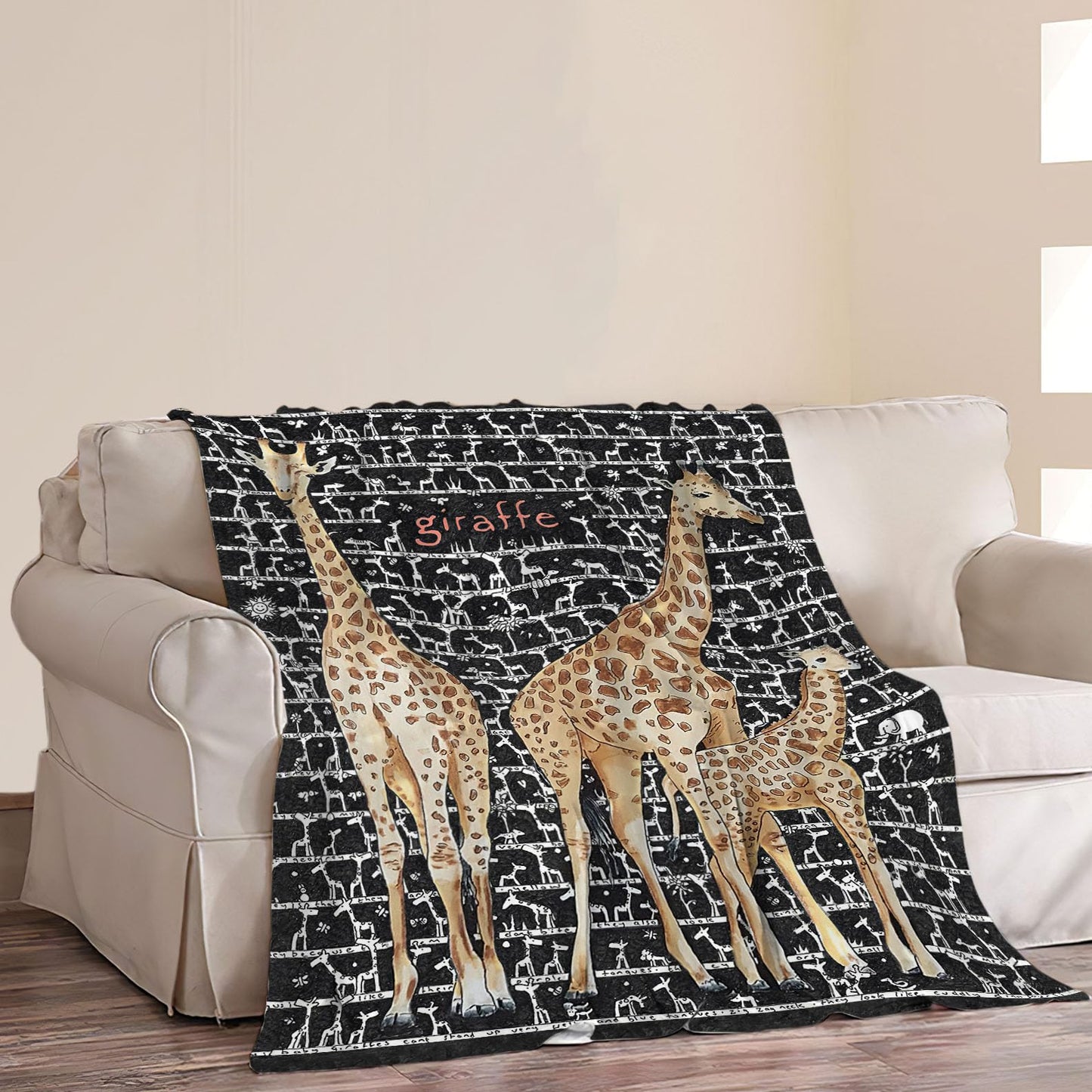 Giraffe Throw Blanket - Cozy Fleece Flannel Blanket, Soft Warm Plush, Lightweight, Perfect for Women, Men, Boys, Girls, Adults, Kids, Couch, Sofa, Bed - 40"X50"
