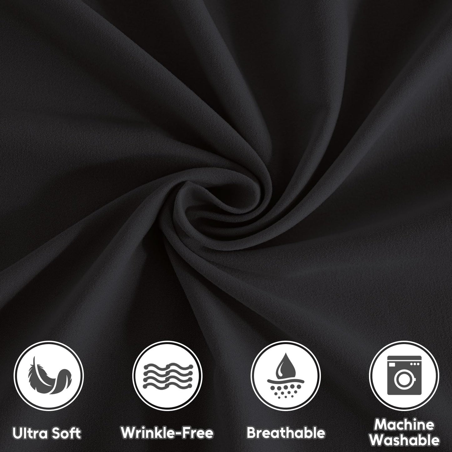 Swiftify Twin Sheets Set, 3 Pieces Hotel Luxury Soft Microfiber Bed Sheets Set, Up to 16" Deep Pockets, Oeko-Tex Sheets with Elastic, Breathable, Wrinkle Free(Black,Twin)