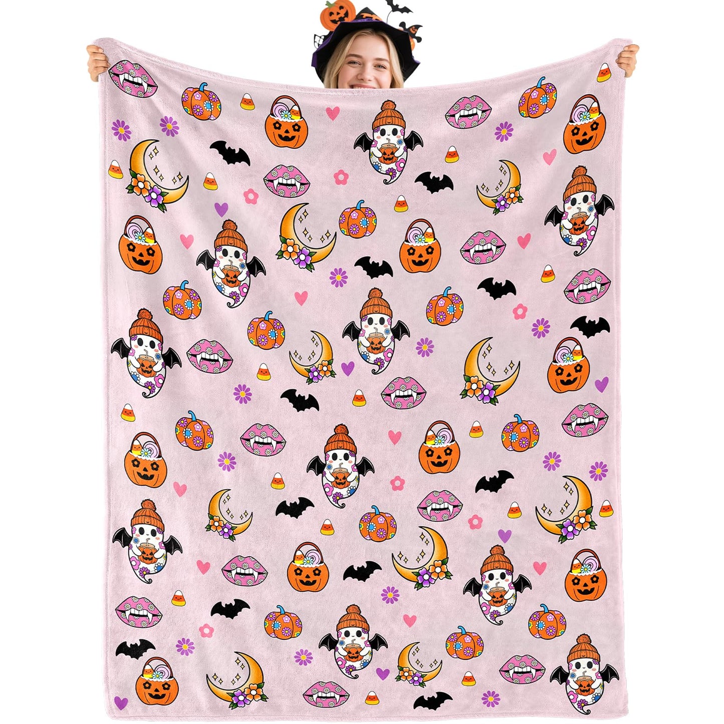 Bemaystar Christmas Blanket - Pumpkin Blanket Christmas Throw Blanket Gifts for Kids Girls Boys Teens Kids Women Birthday Anniversary Fleece 50X60 Inch
