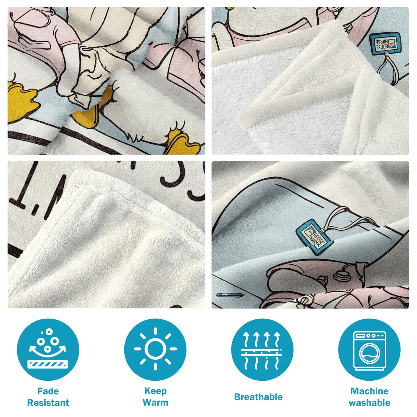 musaecoin Nurses Gifts for Women/Men, Cute Nurses Week/Appreciation Gifts - Soft LPN RN Nurse Blanket, Nursing Student Graduation Gift Flannel Throw Blanket 60" X 50"