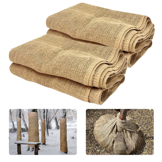 YEXEXINM 2 Pack Burlap Plant Covers Freeze Protection,15ftx40in Burlap Fabric Bags,Natural Burlap Plant Blankets,Plant Covers Freeze Protection for Winter Outdoor Bushes Trees Potted Plants