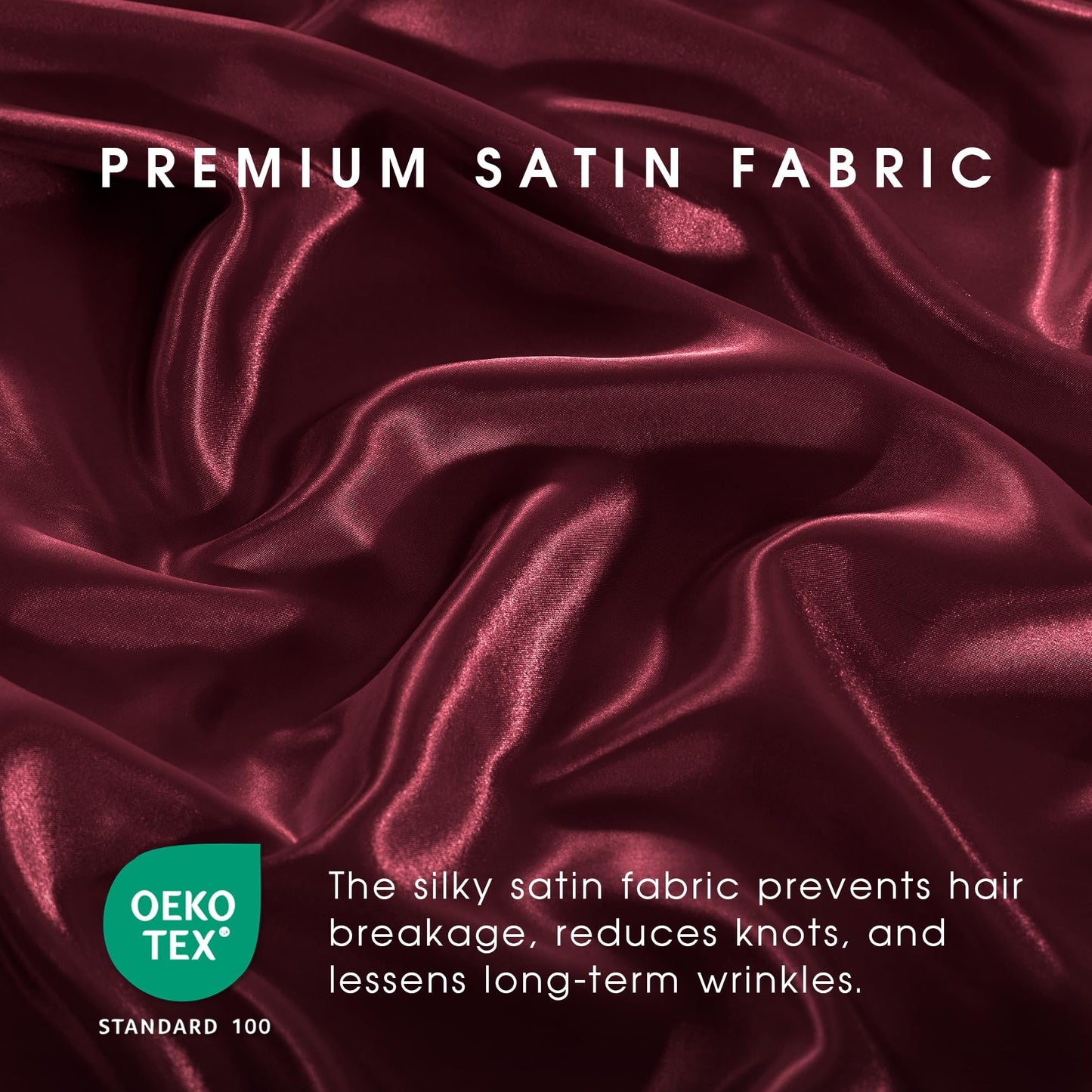 FreshCulture Satin Sheets Full Size - 4 Piece Luxury Soft Silky Full Size Bed Sheets, Similar to Silk Bed Sheet Set with 1 Deep Pocket Fitted Sheet, 1 Flat Sheet & 2 Pillowcases (Burgundy)