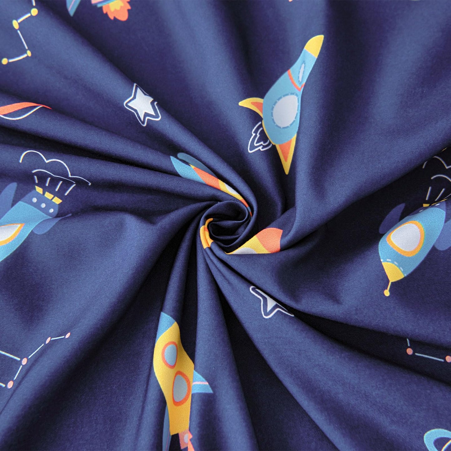 Swiftify Twin Bed Sheets Set for Boys, 3-Piece Bed Sheet Set for Toddler, Soft Brushed Microfiber Bedding, Deep Pocket, Wrinkle & Fade Resistant, Space Rocket