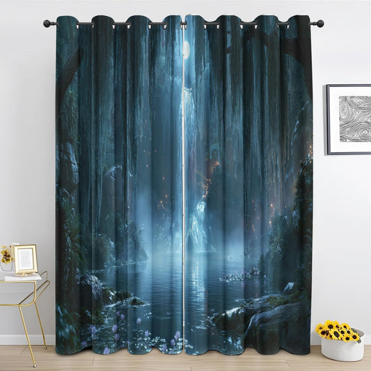 Cave Waterfall Curtains 27.5x39 Inch, 2 Panels