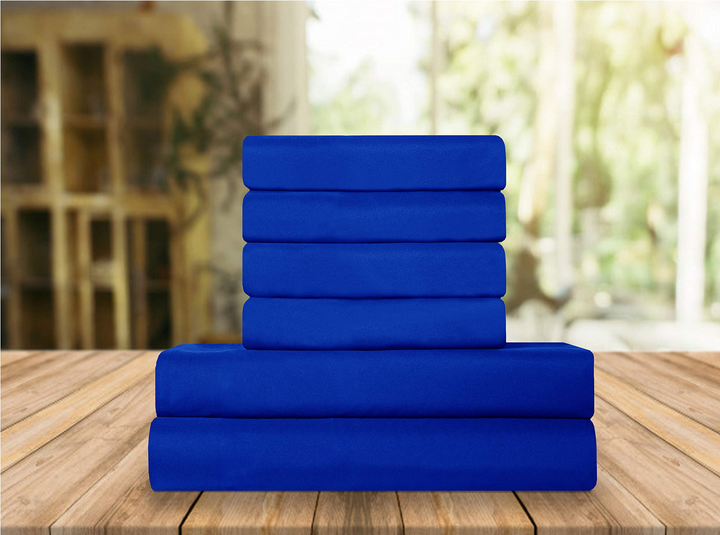 Elegant Comfort Luxury Soft Bed Sheets 1500 Premium Hotel Quality Microfiber Softness Wrinkle and Fade Resistant (6-Piece) Bedding Set, Queen, Duke Blue