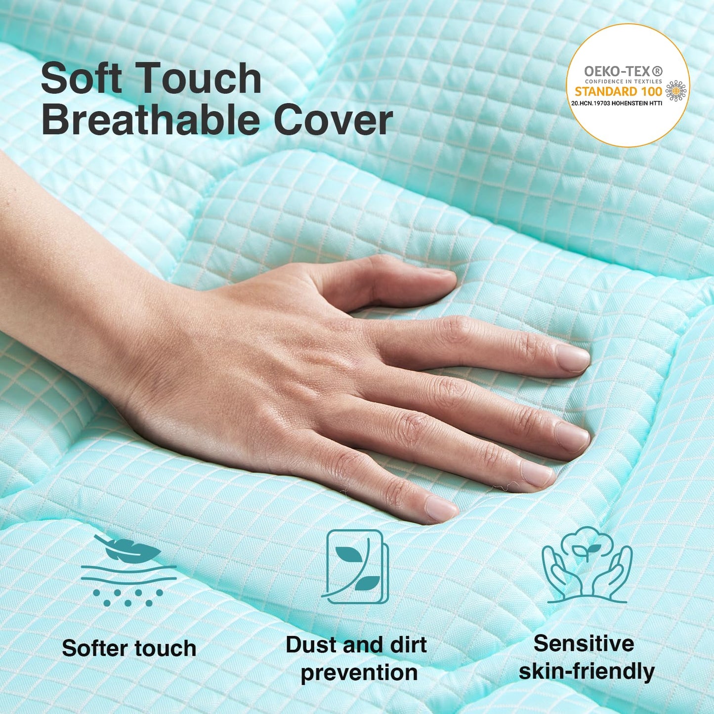 Novilla Cooling Mattress Topper King Size,Mattress Pad with Deep Pocket for 8-21" Mattress,Soft Mattress Cover for Back Pain Relief,3D+7D Down Alternative Bed Topper for Hot Sleepers