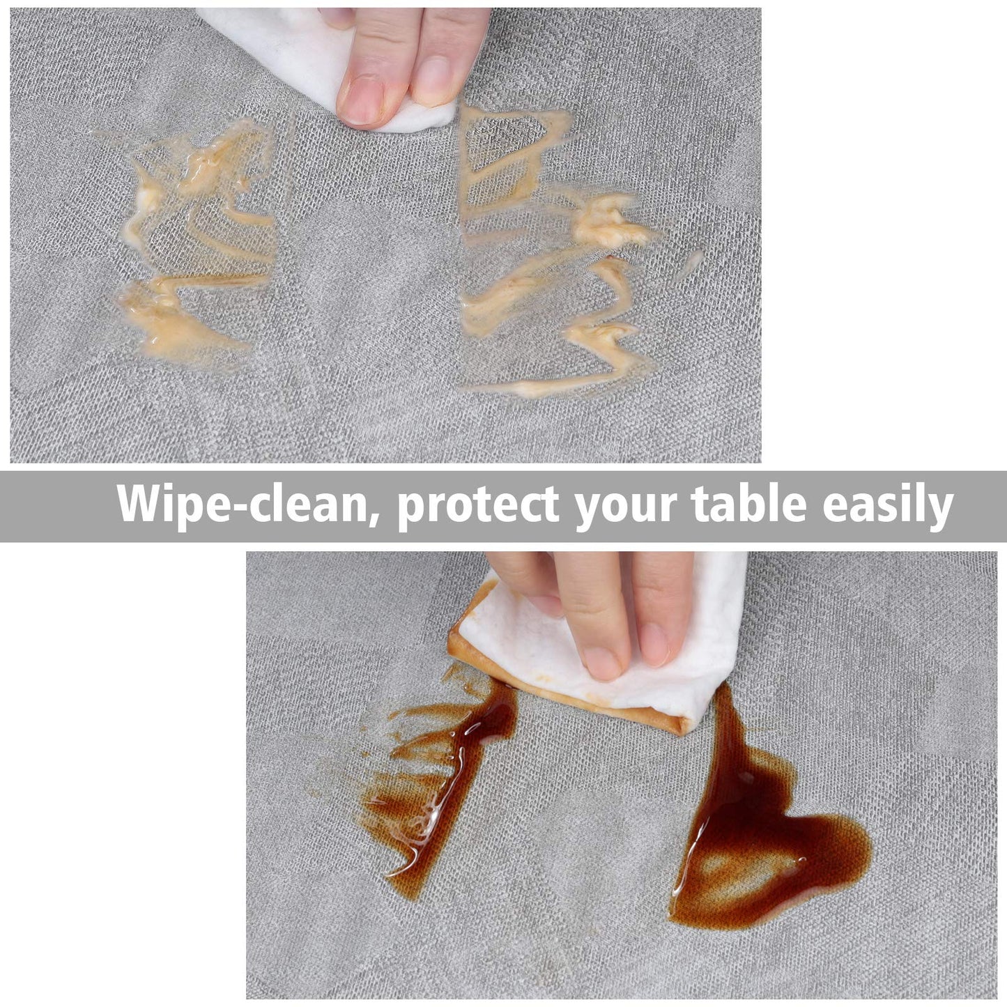 AIRCOWRIE Waterproof Vinyl Tablecloths, Heavy Duty Oil Proof Spill Proof Plastic Table Cloth, Wipe Clean PVC Table Cover for Spring Indoor and Outdoor Picnic Camping (Grey, 54”×78”, Rectangle)
