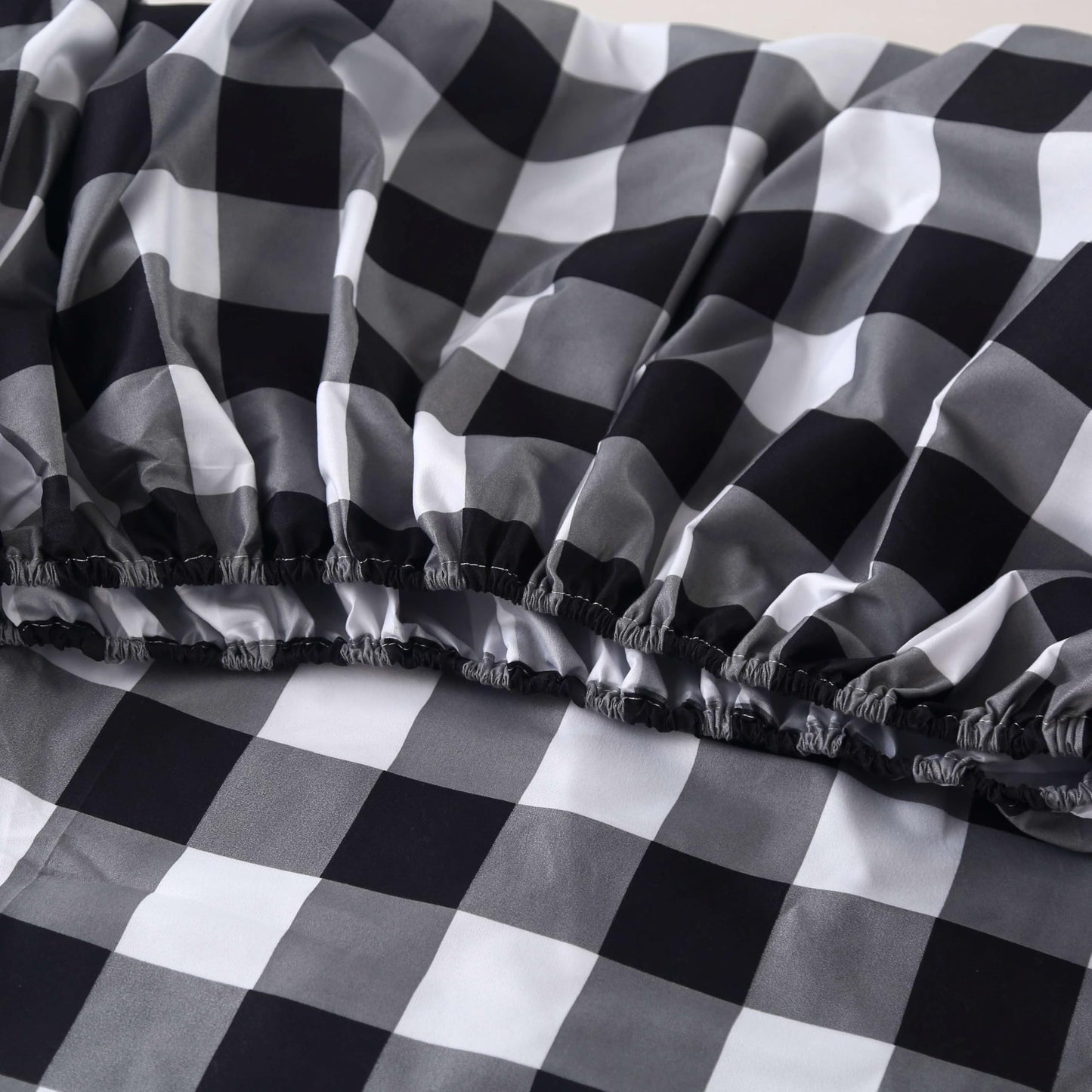 SDIII 4 Pieces Black and White Gingham Sheets Twin Size Bed Set, Soft Microfiber Striped Bed Sheets Twin, Black and White Checkered Bedding Sheet Set
