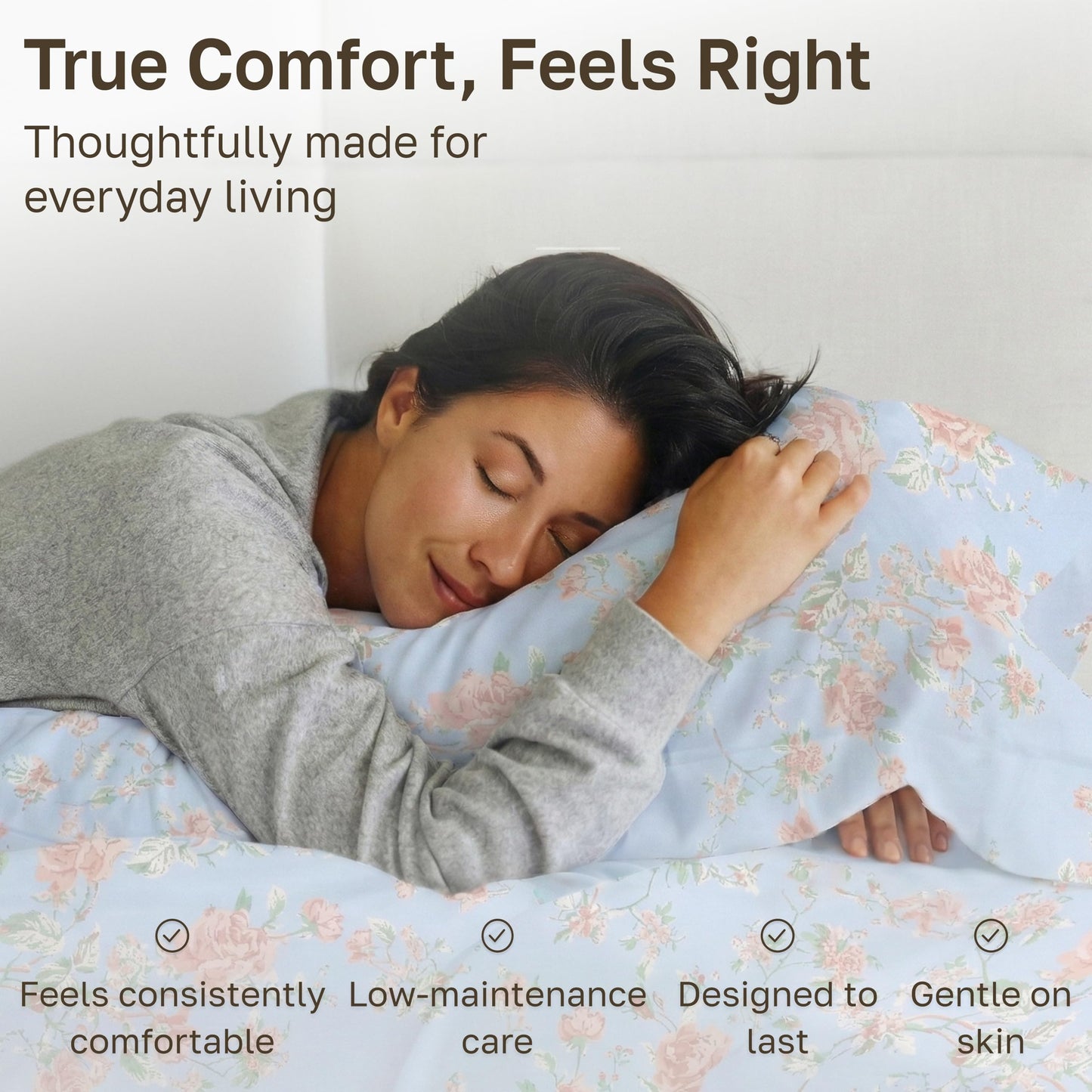 California Design Den Soft Cotton Bed Sheets Queen Size Set, 400 TC Good Housekeeping Award Winner, Smooth Sateen Finish with Deep Pockets, Cozy and Durable Queen Bedding Set - Floral Blue/Pink