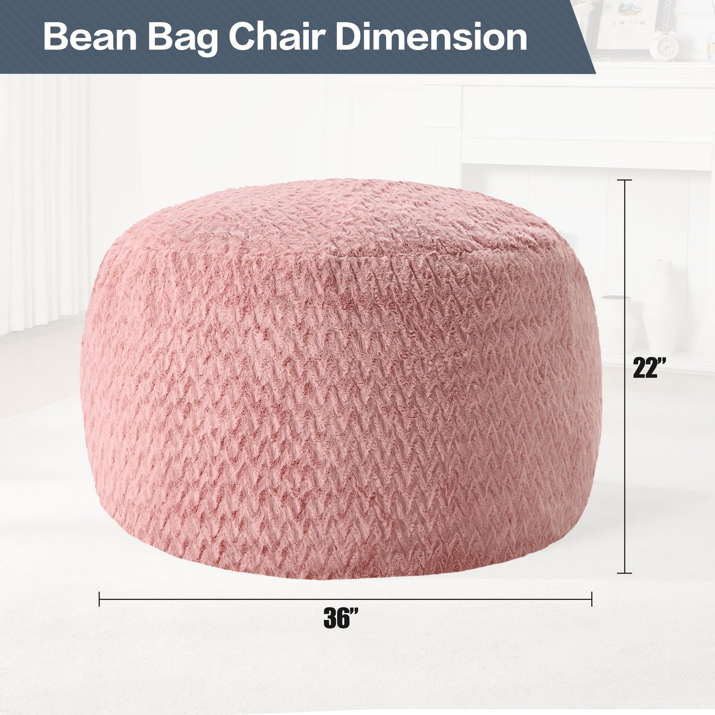 Hobestluk Bean Bag Chair for Adult Large Removable Beanbag Living Room 3FT