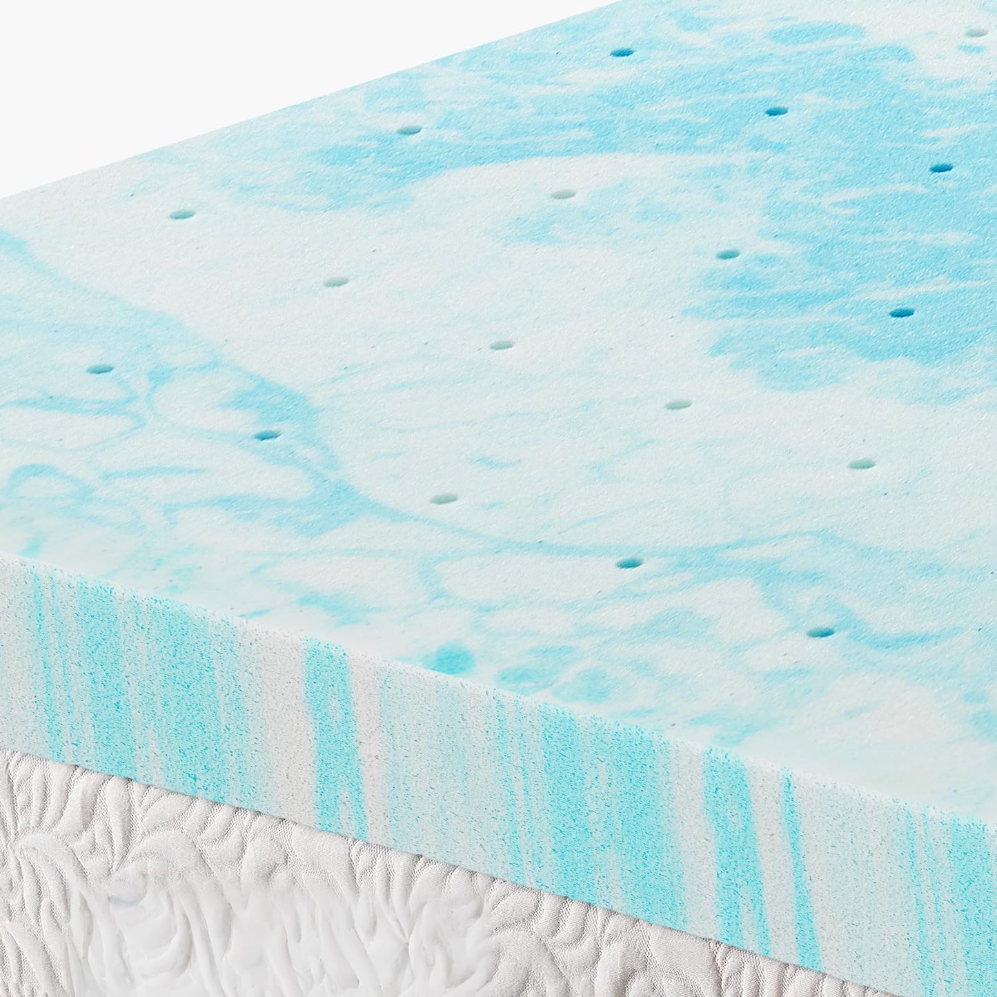 OLIXIS 3 Inch Queen Size Gel Infused Memory Foam Mattress Topper, a Soft Breathable Cooling Bed Pad, a Comfortable Bed Mattress Overlay for Bedroom, RV, Camper and Sleeper Sofa, CertiPUR-US Certified