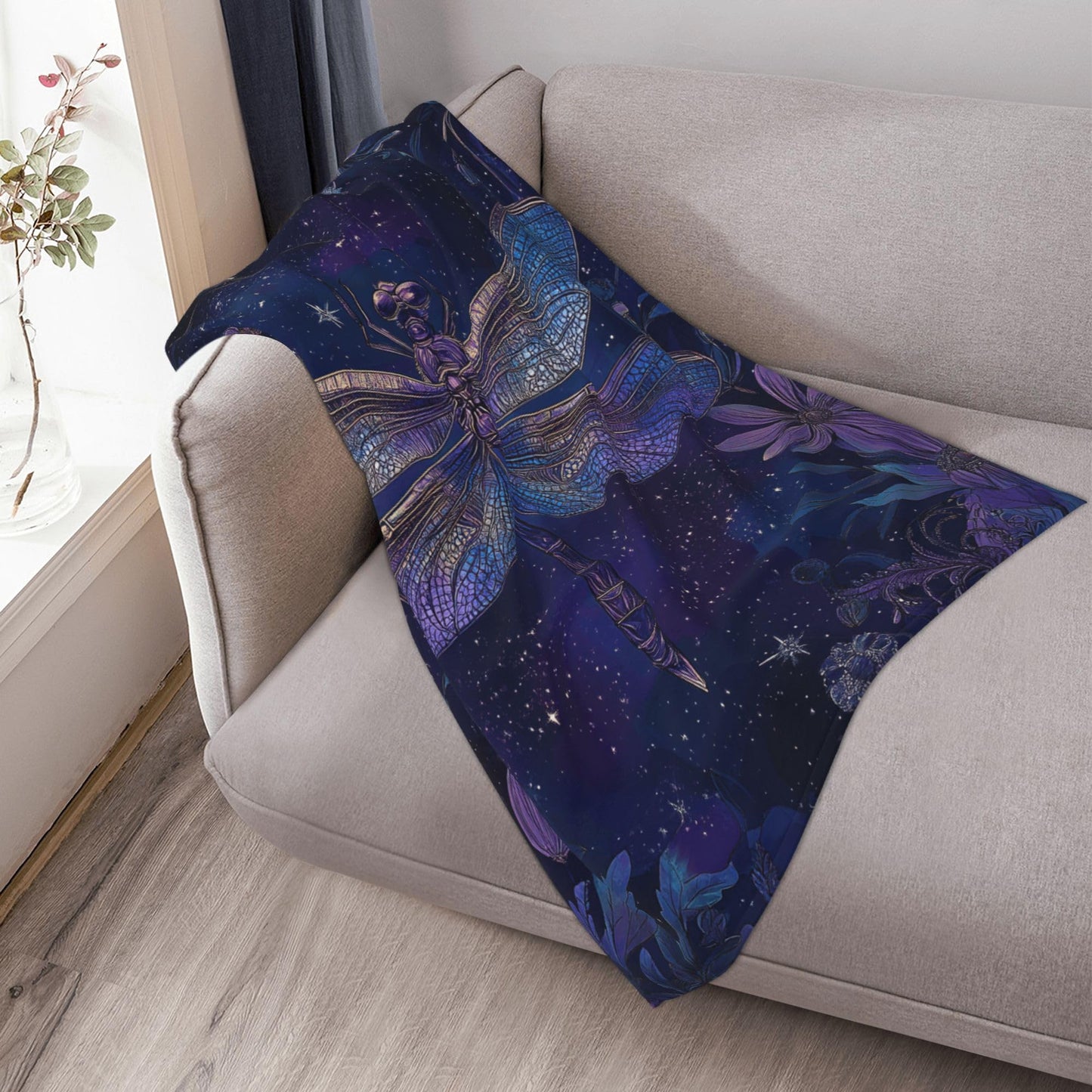 Dragonfly Throw Blanket Soft Warm Cozy Dragonflies Blankets Fuzzy Plush Fleece Dragonfly Blanket Gifts for Couch Bed Sofa Home Decor 40''X50''