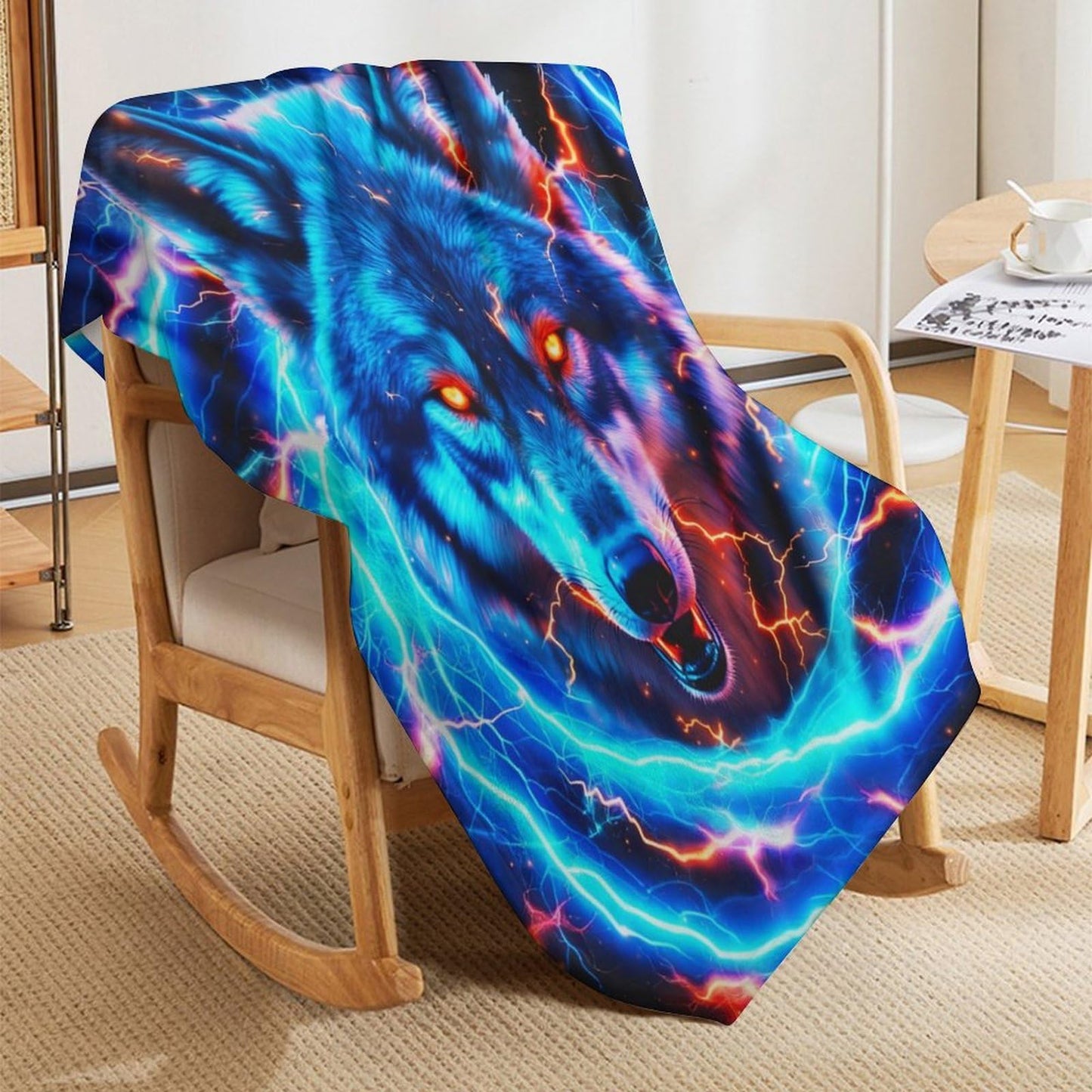 BaXiCustom. Wolf Throw Blanket 50"x40" - Soft & Lightweight, Cozy for All Season Use, Warm Cute Wolf Blankets for Lap, Chair, Sofa