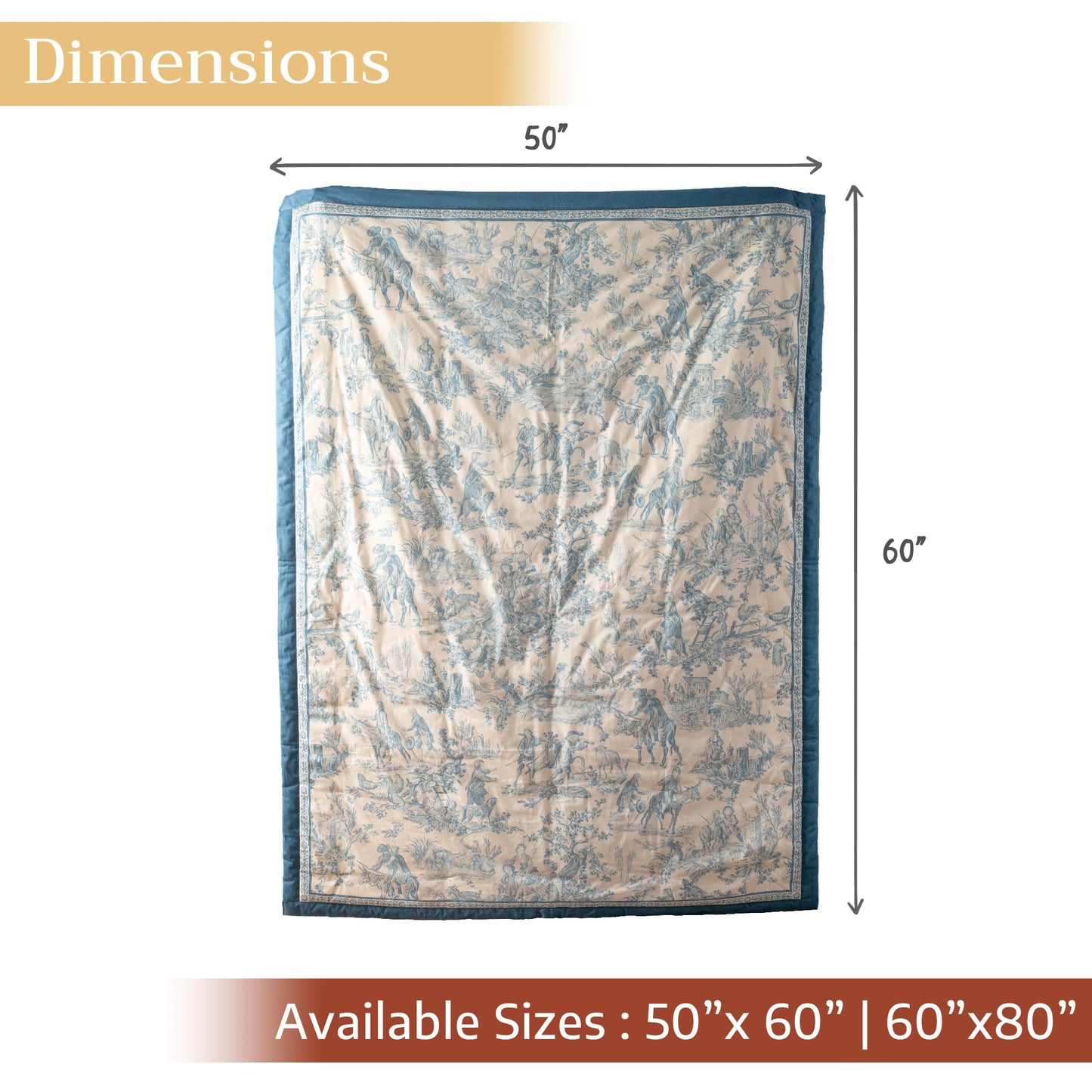 Maison d' Hermine Throw Blanket for Couch Lightweight Soft Warm Breathable Cotton Throw Blankets for Bed Girls Boys Women Men Gifts Sofa Living Room Spring Summer (The Miller - Blue, 60" X 80")