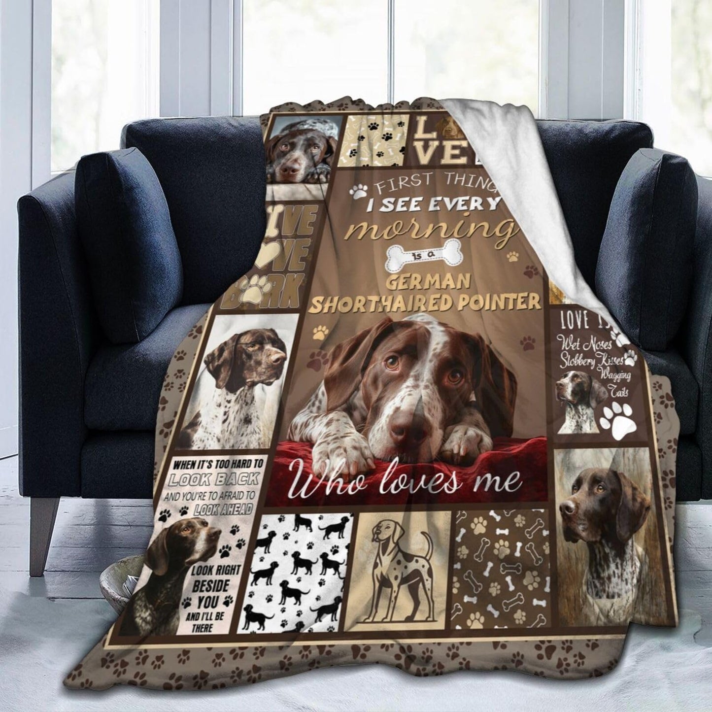 German Shorthaired Pointer Blanket Cozy Plush Dog Lovers Gifts Throw Blankets Animal Fuzzy Flannel Fleece for Girls Boys Women Men 50"X40"