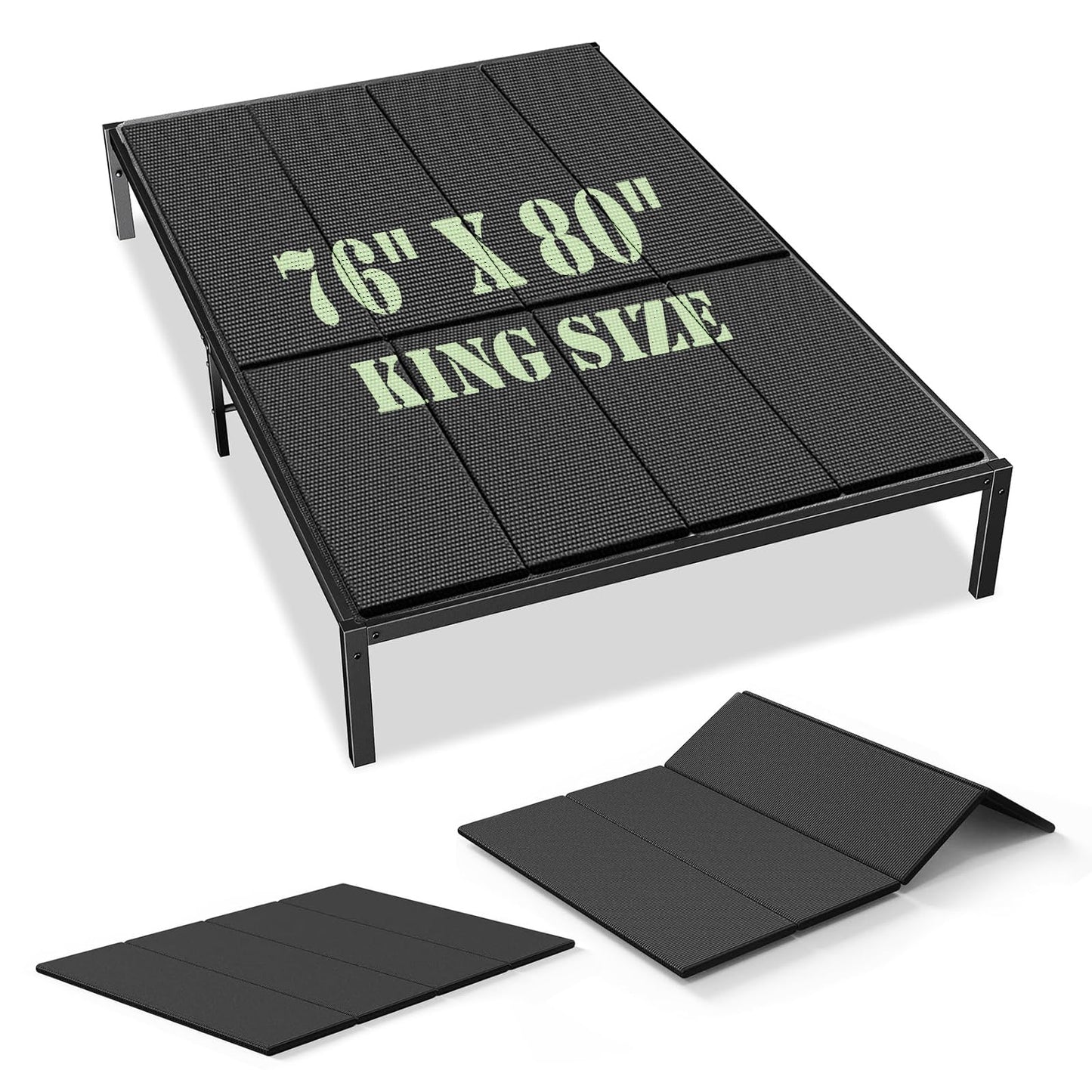 Voyla Upgraded S-Curved Rib Bunkie Board King Size 76"x 80" 10mm Heavy Duty Under Mattress Bed Support Slats - Breathable, Noise Minimizing, Moisture Resistant Bunkieboards