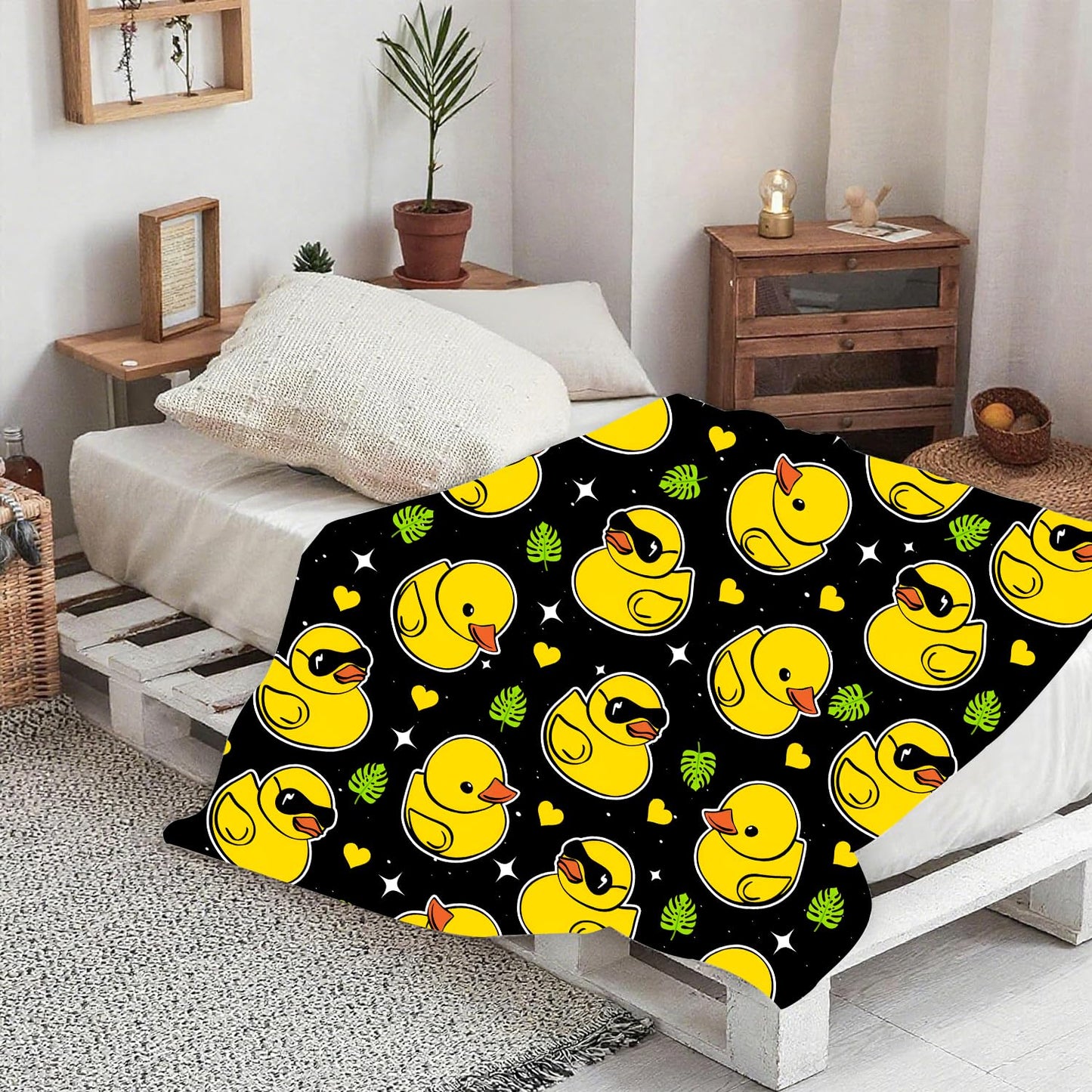 Cute Duck Blanket Gifts for Duck Lover Girls Women Kids Adults Toddlers Soft Flannel Ducks Stuff Throw Blanket for Bed Bedding Sofa Couch Bedroom 50"X40"