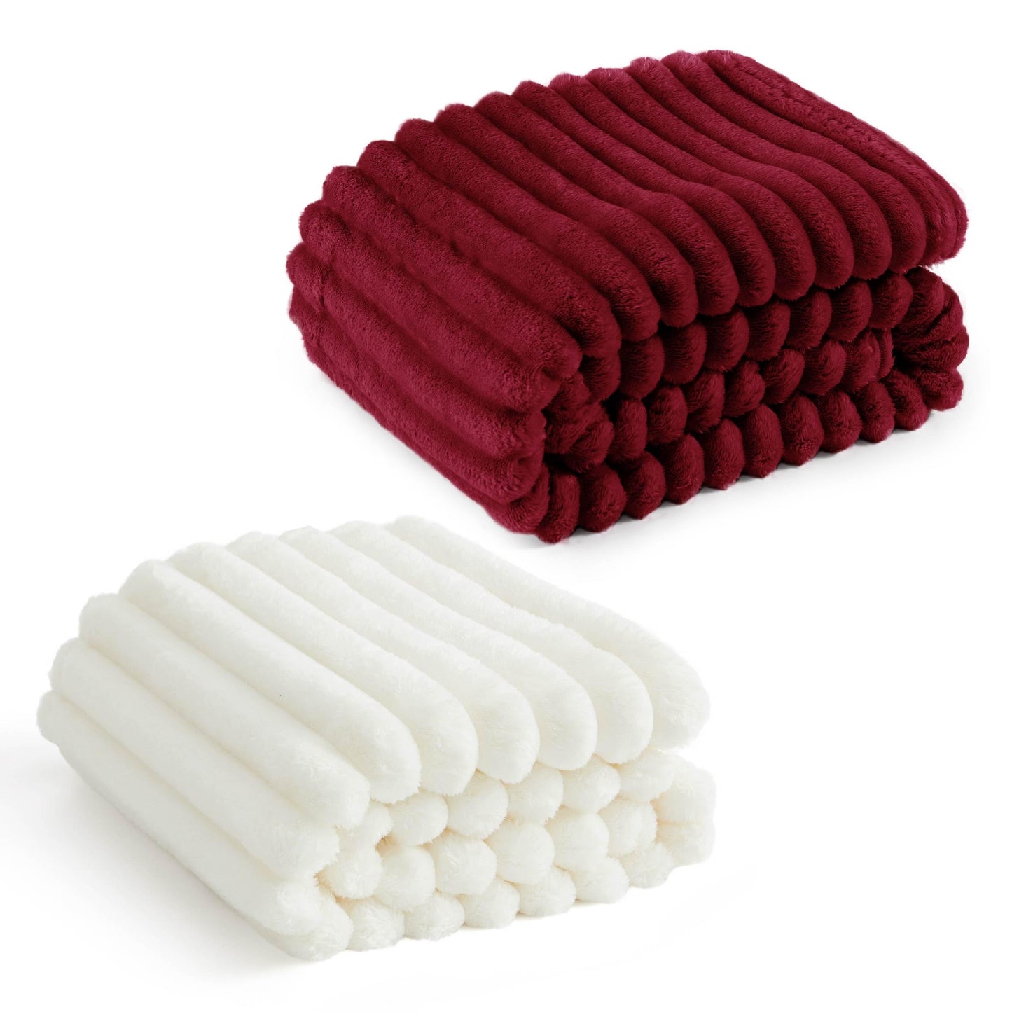 Bedsure Burgundy Fleece Blanket for Couch&King Size Blanket for Bed,108x90 Inches
