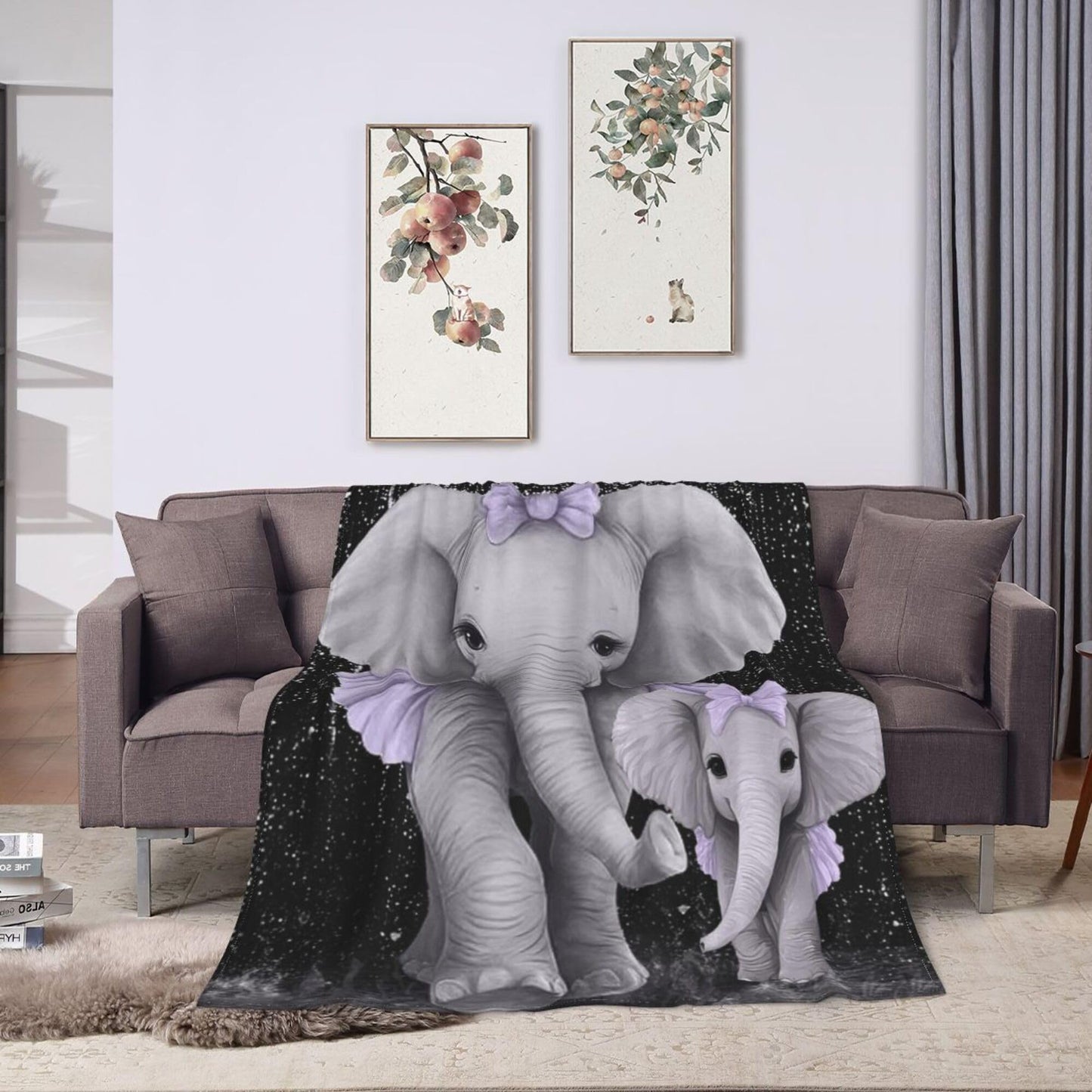 Elephant Blanket Elephant Fleece Throw Blanket Super Soft Fuzzy Plush Cozy Warm Elephants Decor Stuffed Bedding Blankets Gift for Boys Girls Men Women Kids & Adult 50"x40"