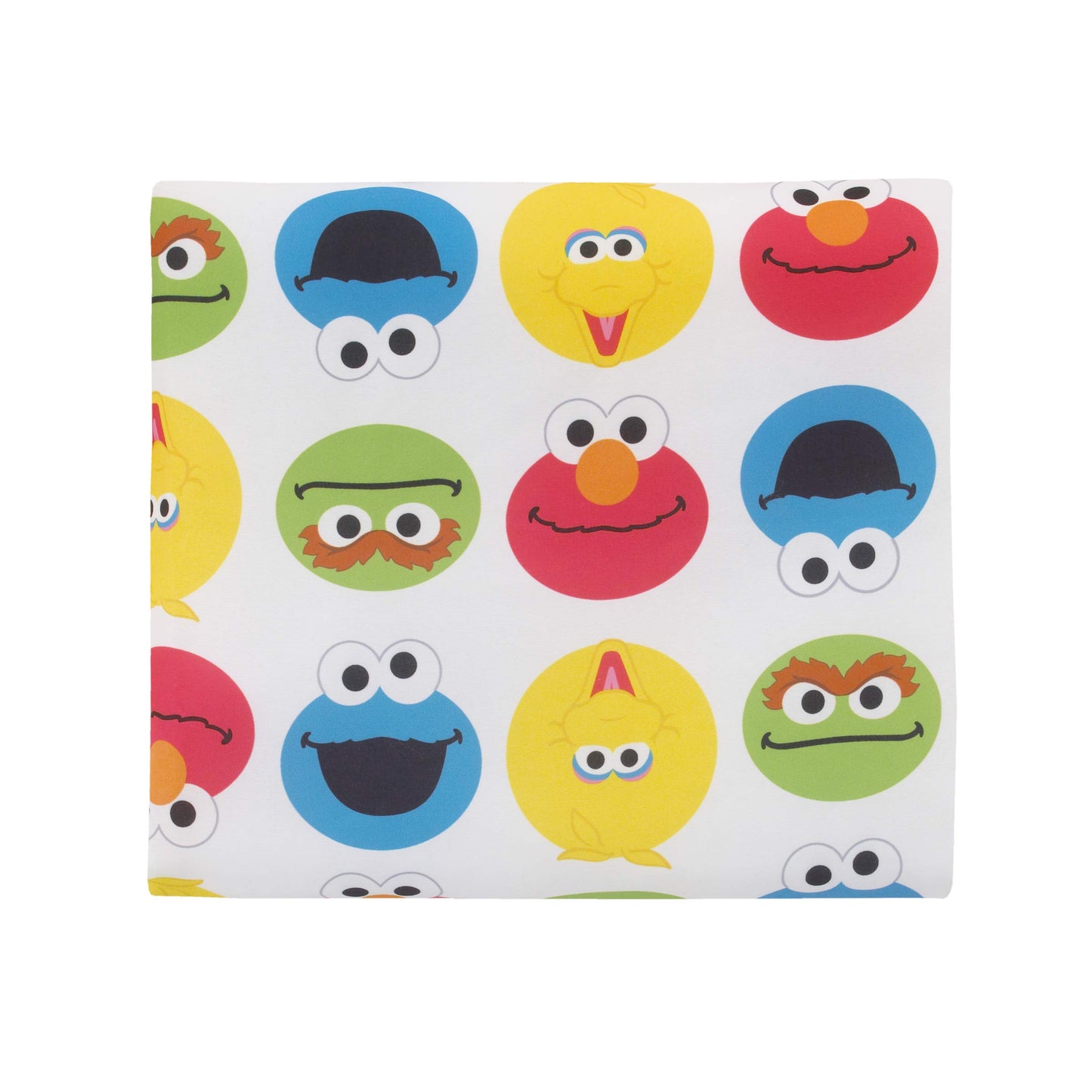 Sesame Street Best Friends Blue, Red, Yellow 4Piece Toddler Bed Set - Comforter, Fitted Bottom Sheet, Flat Top Sheet, Reversible Pillowcase, Blue, Red, Yellow, Green