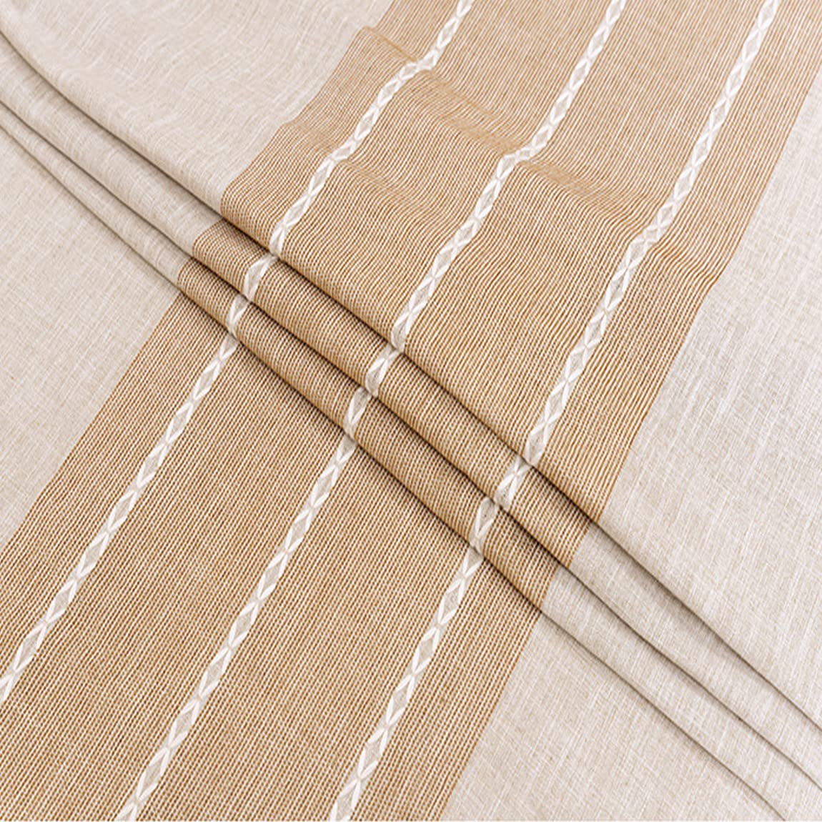 Linen Rectangle Table Cloth Waterproof Cotton Fabric Farmhouse Burlap Rustic Boho Coffee Tasseled Oblong Tablecloth for Party, Camping, Picnic, Kitchen and Dining Room Table Decor,55" x 86", 6-8 Seats