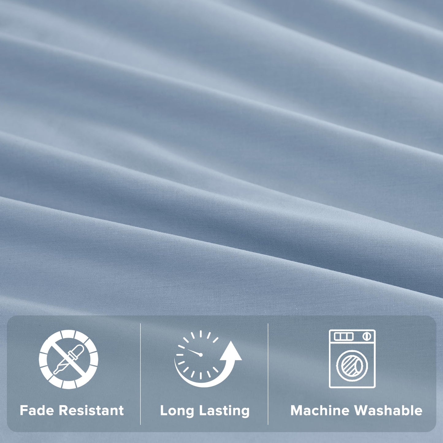 Comfort Spaces 100% Cotton Sheet Set Breathable, Lightweight, Soft with 12" Elastic Pocket Fits up to 14" Mattress, All Season Cozy Bedding, Matching Pillow Case, Twin XL Blue 3 Piece