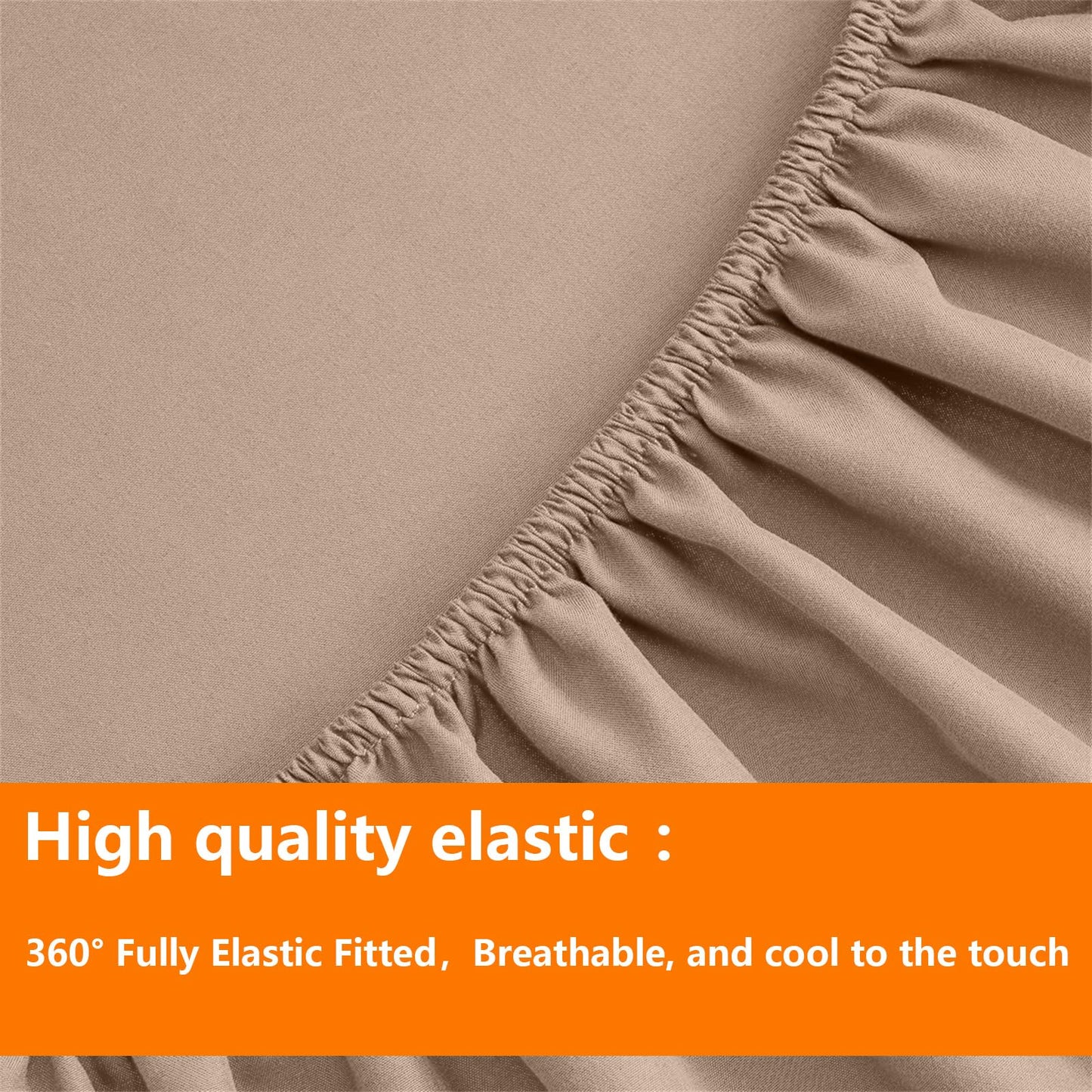 TAIMIT Beige Twin Size Comforter Set - 5 Pieces, Bed in a Bag Bedding Sets with All Season Soft Quilted Warm Fluffy Reversible Comforter,Flat Sheet,Fitted Sheet,1 Pillow Shams,1 Pillowcases