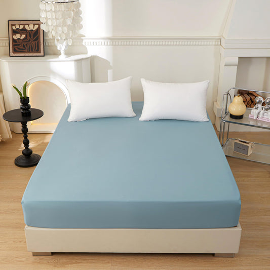 Rushrushlulu Bedding Queen Size Fitted Sheet Only- Bottom Mattress Fitted Sheet-Fits 15inches Deep Mattress Pocket -Soft and Microfibe-Shrinkage and Fade Resistantr-Easy Care-Light Blue