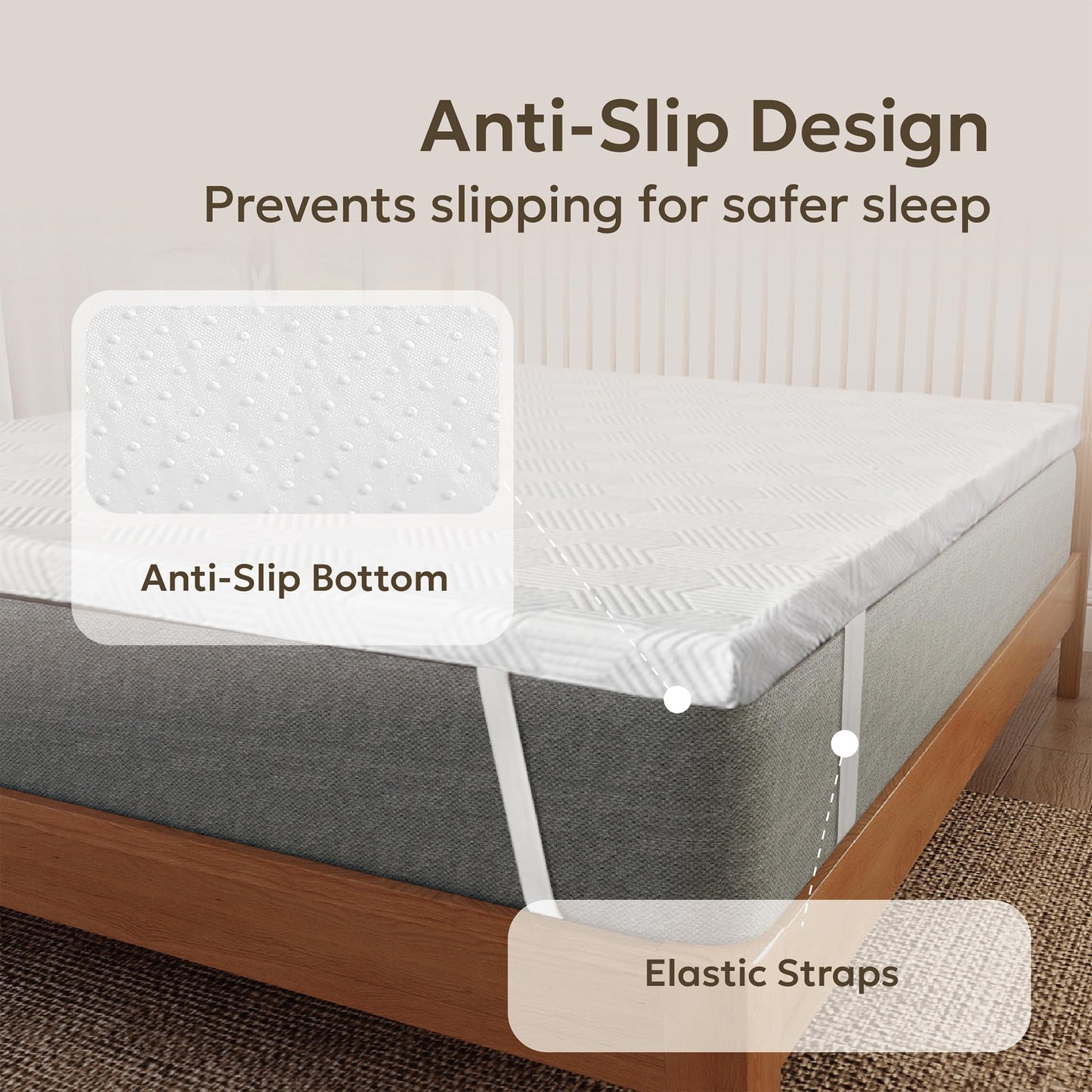BALLAD 3 Inch Egg Crate Memory Foam Mattress Topper for Back Pain Relief, Soft Mattress Pad, Bed Topper with Cooling Cover, Non-Slip, CertiPUR-US & Oeko-Tex Certified (Twin)