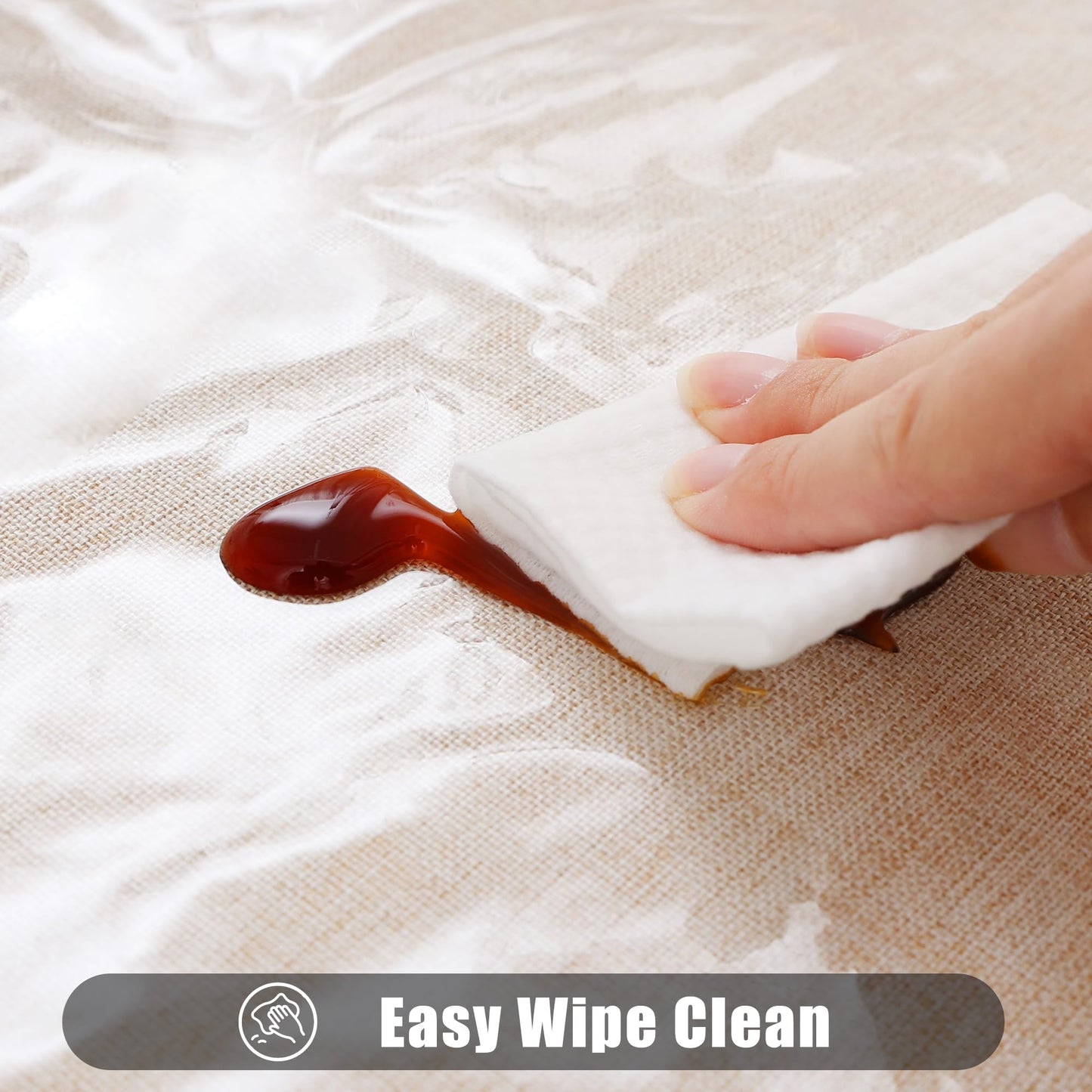 Smiry Rectangle Table Cloth 70x90 Inch, Waterproof Wipeable Vinyl Tablecloths Protector, Oil Spill Proof Plastic Table Cover for Dining, Picnic, Camping, Outdoor, Clear