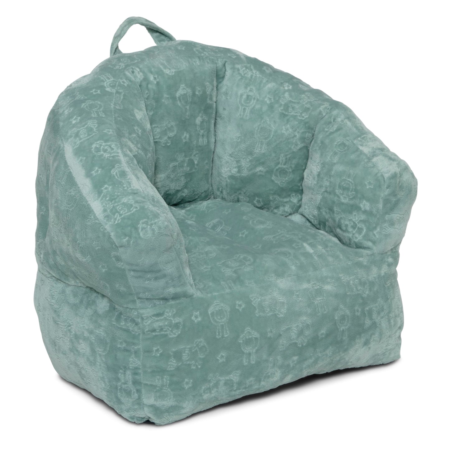 Delta Children - Serta Kids Plush Barrel Toddler Chair, Soft Foam Chair Bean Bag Chair Alternative for Boys and Girls, Cozy Seat for Reading, Watching Cartoons, Playroom Nursery Bedroom, Sage