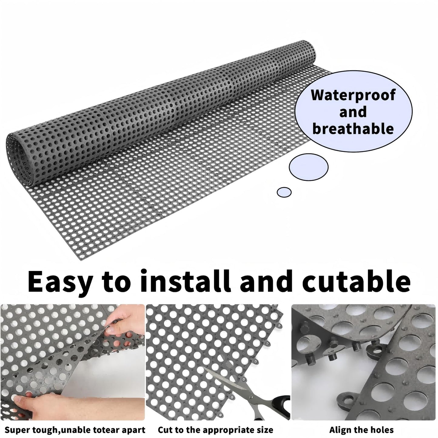 Plastic Ventilated Mattress Underlay Pad for RV Boat Camper- 83"x59" Queen Size Interlocking Modular Non Slip Design, Breathable Mesh RV Under Mattress Ventilation Air-Flow