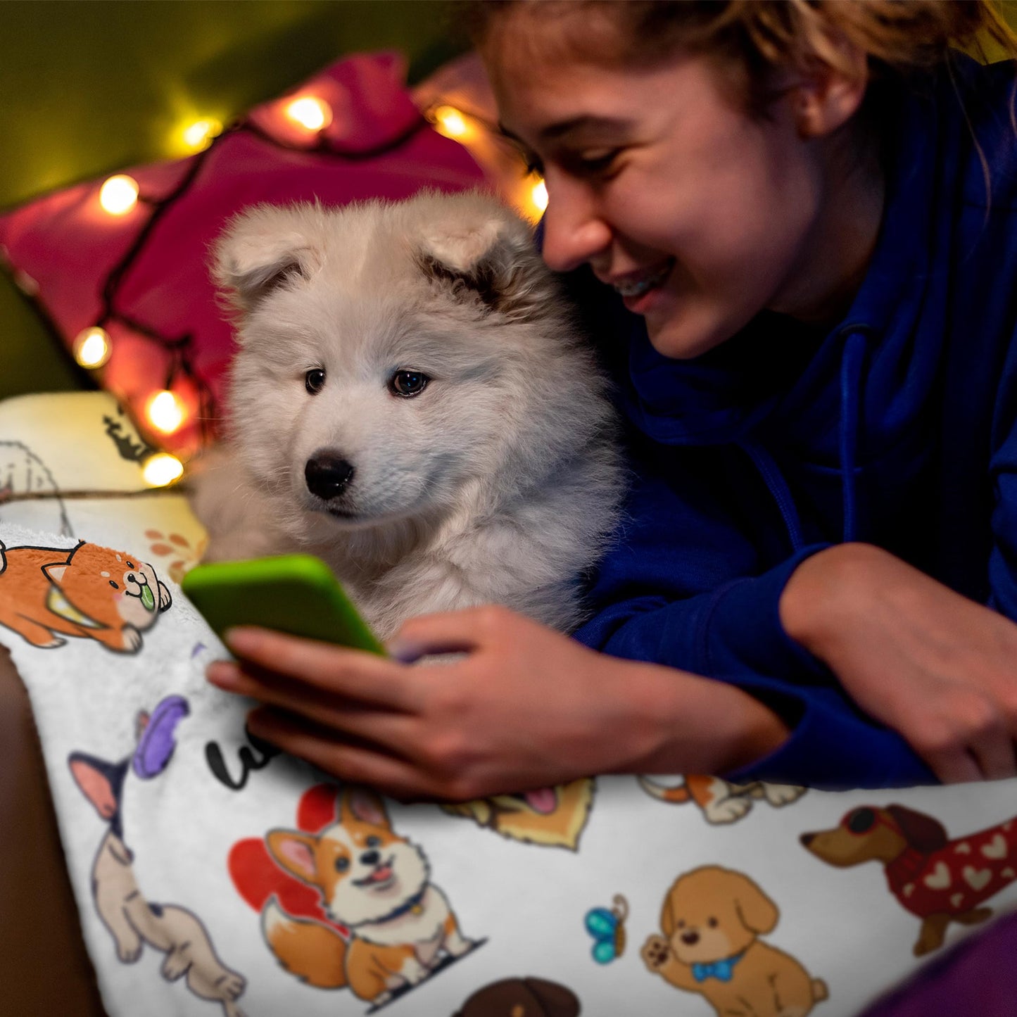 Jepufo Dog Blanket Gifts, Dogs Gifts for Girl, Just a Girl Who Loves Dogs Blanket, Best Gift Ideas for Dog-Lover Blankets 40"X50"