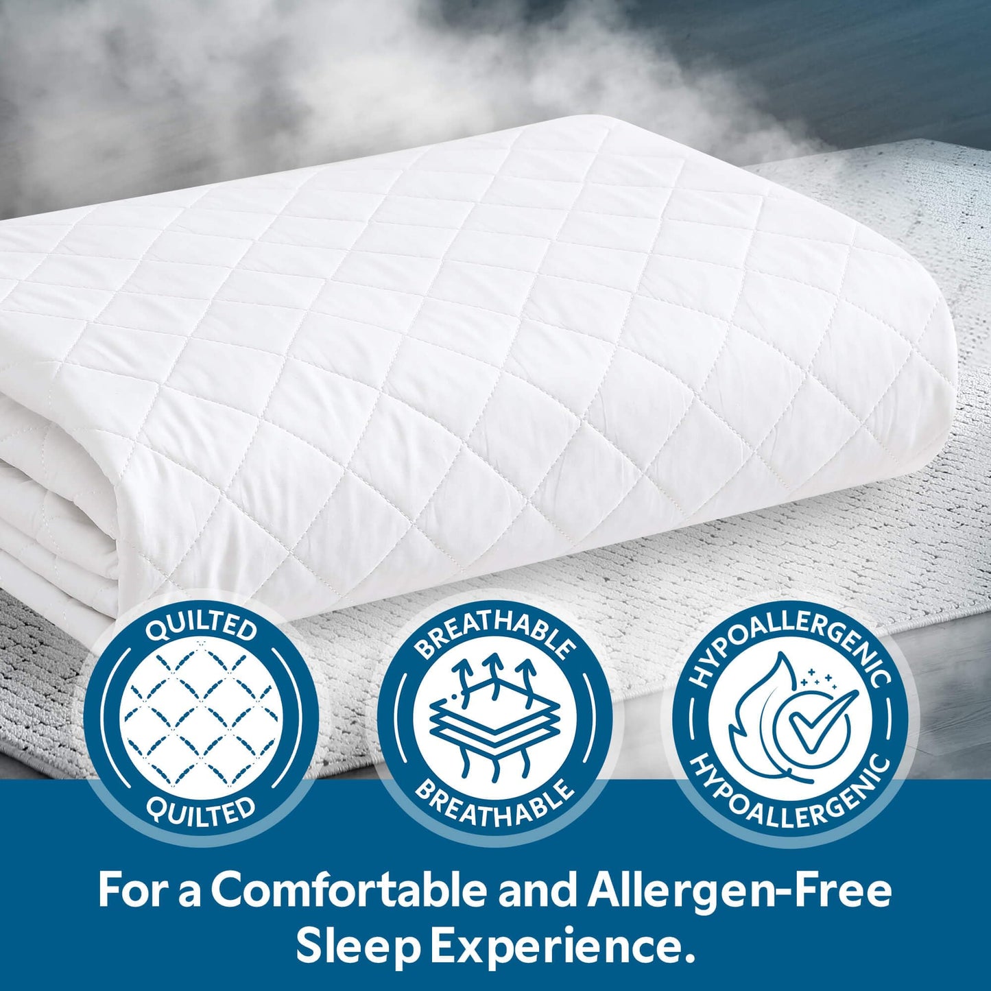 Guardmax Waterproof Quilted Fitted Mattress Pad | Hypoallergenic Cover | Breathable, Noiseless Barrier | Twin XL (39 x 80 x 13)