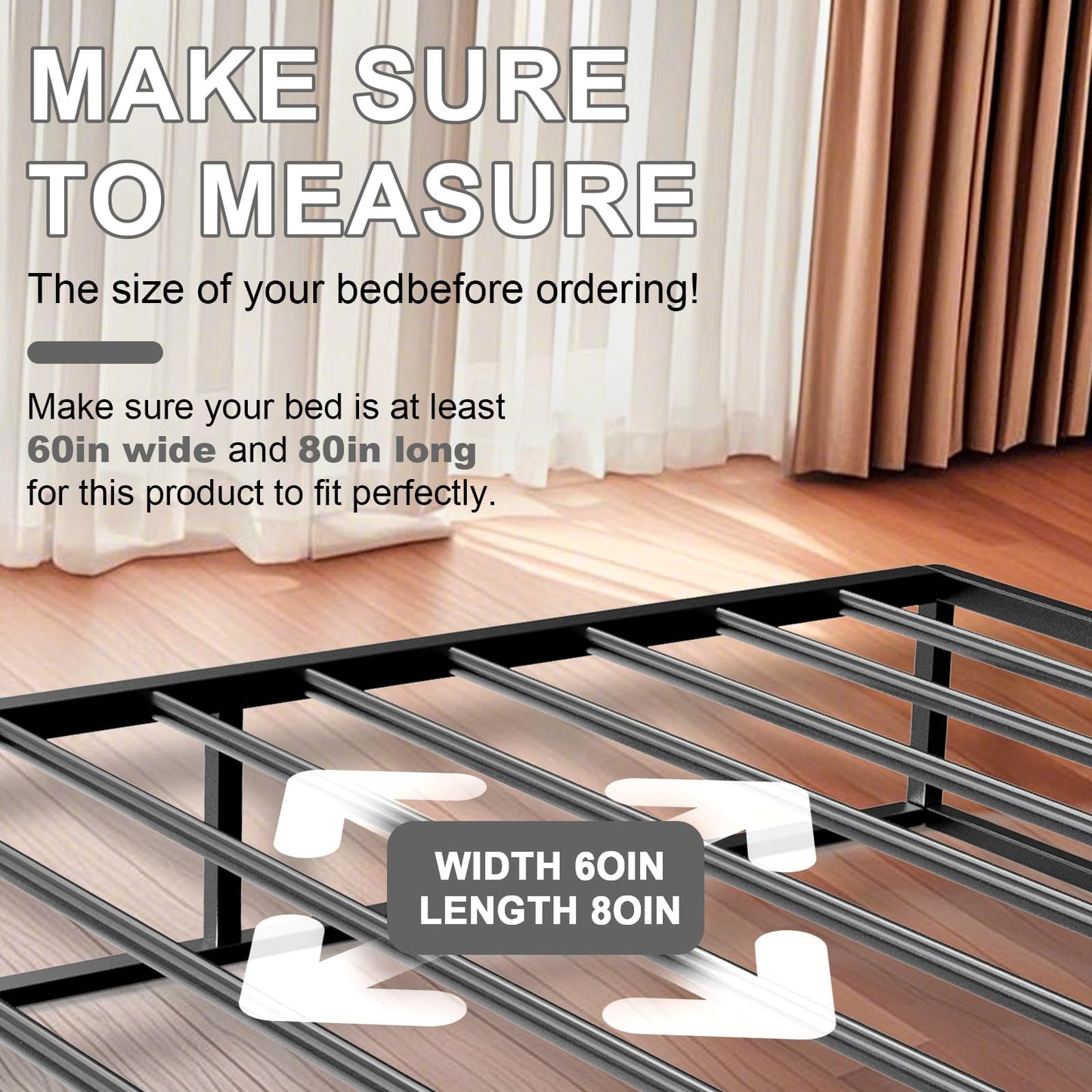 Imperius Folding Spring Box Bunkie Board,10MM, Bed Support Flat Noodles, King Size 76x80'' ﻿ ﻿Light and Thin, Breathable, Noise Minimizing,Moisture Resistant Bunkieboards
