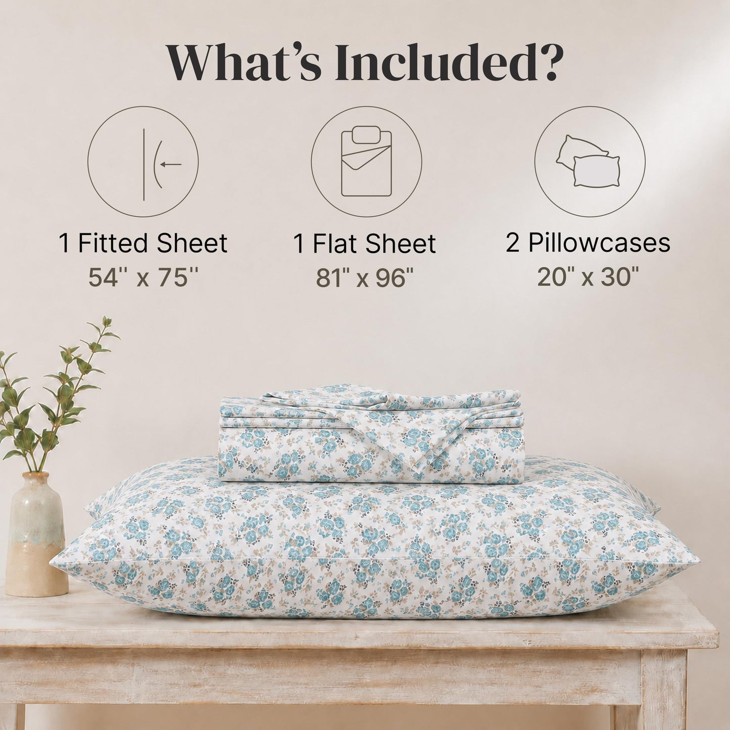 Modern Threads Printed 4-Piece Extra Soft Bedding Sheets & Pillowcase Set, Deep Pocket up to 16 inch Mattress Forever Roses Full
