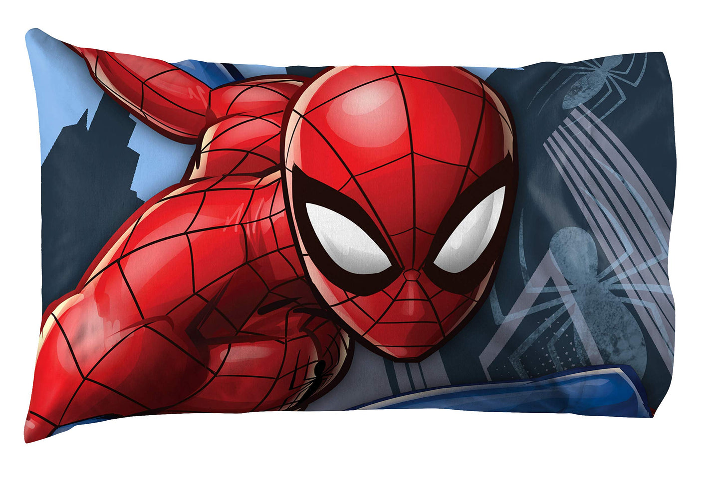 Jay Franco Kids Sheet Set with Fitted, Flat Sheets & Pillow Cover - Ultra-Soft Bedding with Pillowcase for Room Decor, White - Spiderman, 4 Piece Queen