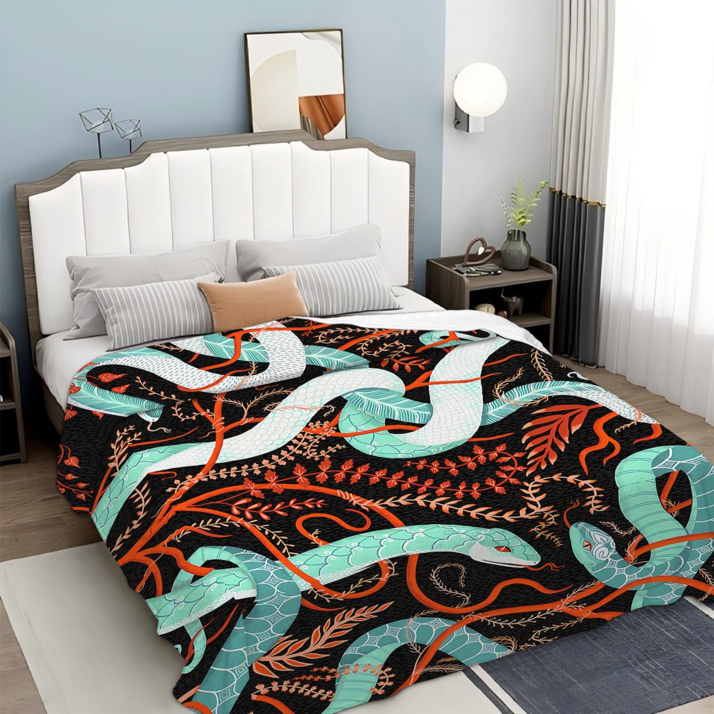 Tijuboni Snake Throw Blanket Snake Gifts for Girls Boys Women Men Kids Adults Soft Flannel Fleece Blanket for Couch Sofa Bed Home Decor 40"x50"
