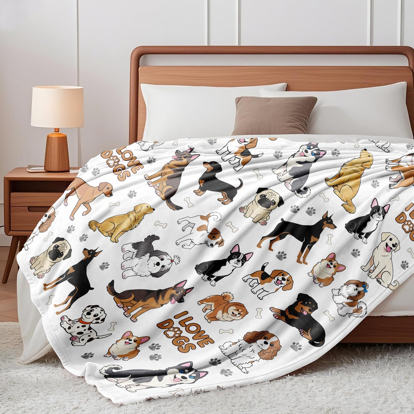 Dog Blanket Dog Gifts for Dogs Lovers Soft Flannel Dogs Stuff Throw Blanket Birthday Bedding Decor Gifts for Girls Women Kids 50"x40"