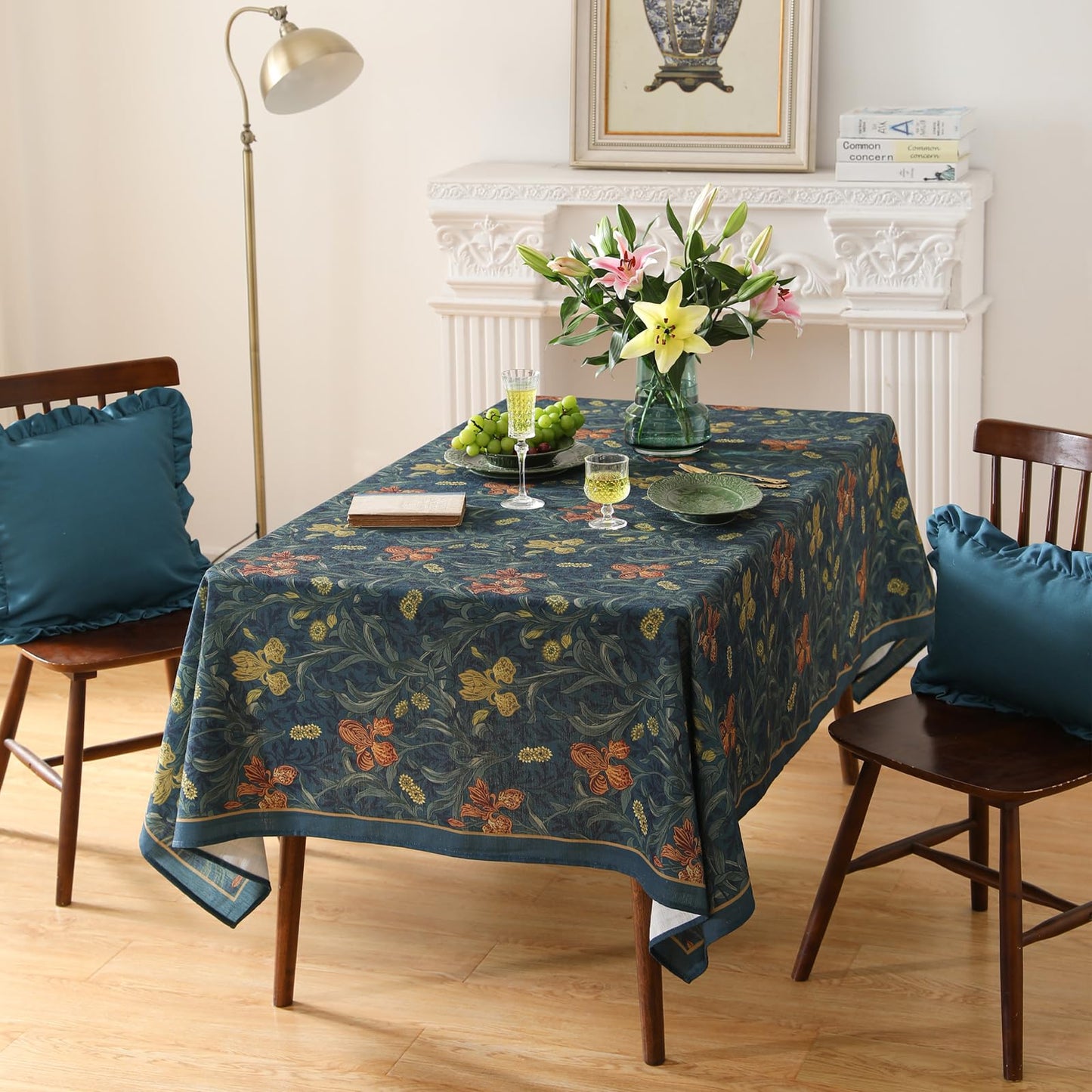 patdrea Vintage French Linen Tablecloth,Rectangular,110"x63"-Herbert C