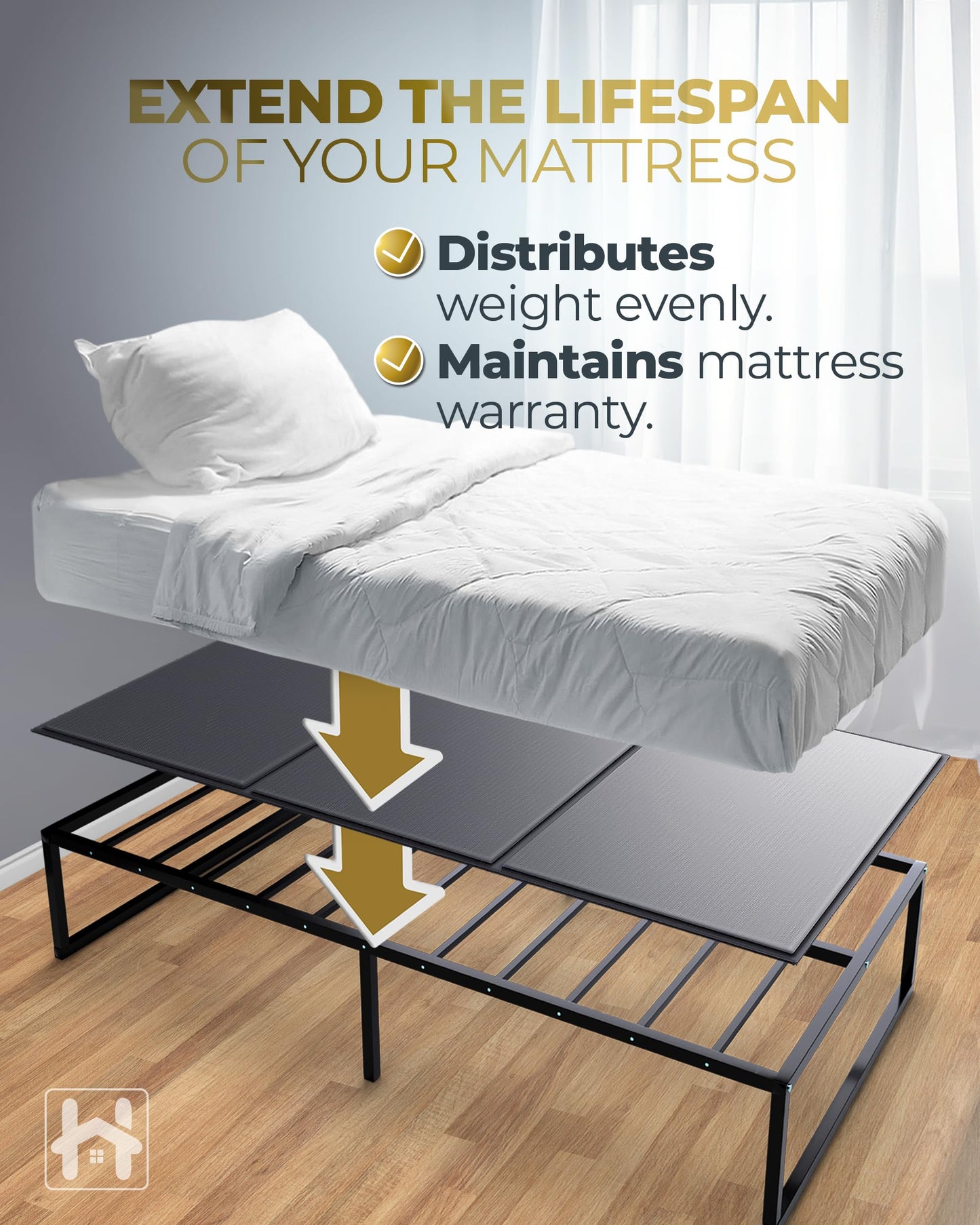 Golden Home Essentials Premium 10mm Twin Size Bunkie Board (38" x 75") – Slim Low-Profile Mattress Support – Quiet, Moisture-Resistant, Lightweight Bed Board for Platform & Slatted Frames