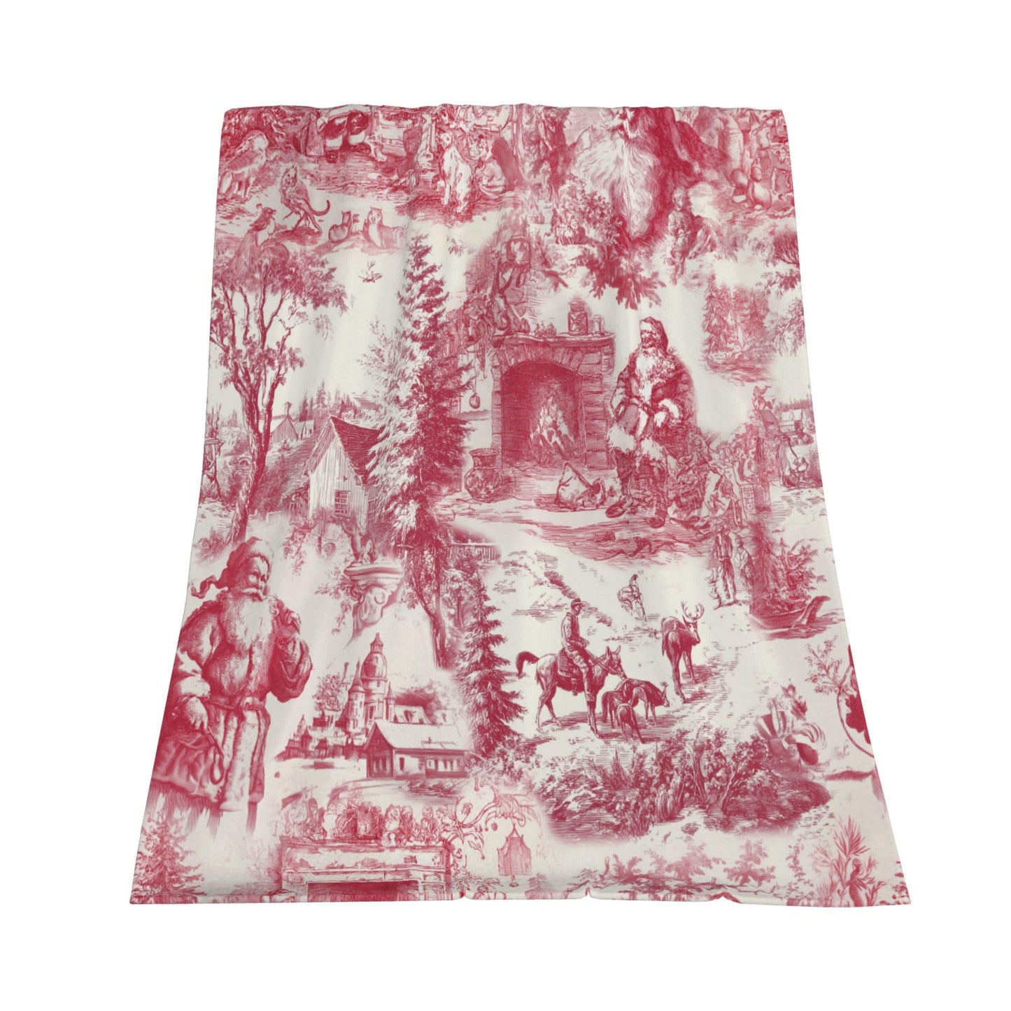 Retro Santa Claus Flannel Throw Blanket Soft Cozy Blanket for Living Room Couch Sofa Bed 50 x 60 Inches