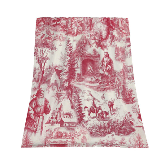 Retro Santa Claus Flannel Throw Blanket Soft Cozy Blanket for Living Room Couch Sofa Bed 50 x 60 Inches