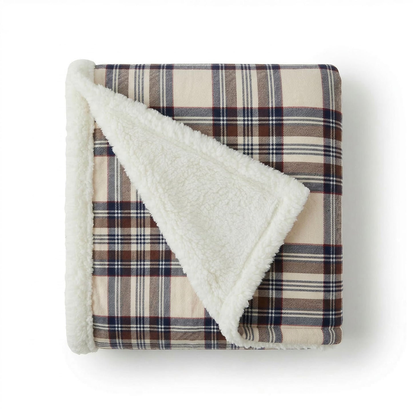 Eddie Bauer - Sherpa Throw Blanket for Couch 50x60 – Ultra Soft Reversible Fleece & Plush Sherpa Blanket, Warm Cozy Plaid Throw Blanket for Sofa, Bed, Living Room, Cabin Decor