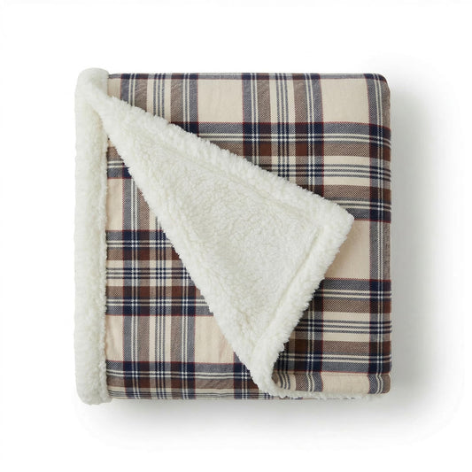 Eddie Bauer - Sherpa Throw Blanket for Couch 50x60 – Ultra Soft Reversible Fleece & Plush Sherpa Blanket, Warm Cozy Plaid Throw Blanket for Sofa, Bed, Living Room, Cabin Decor